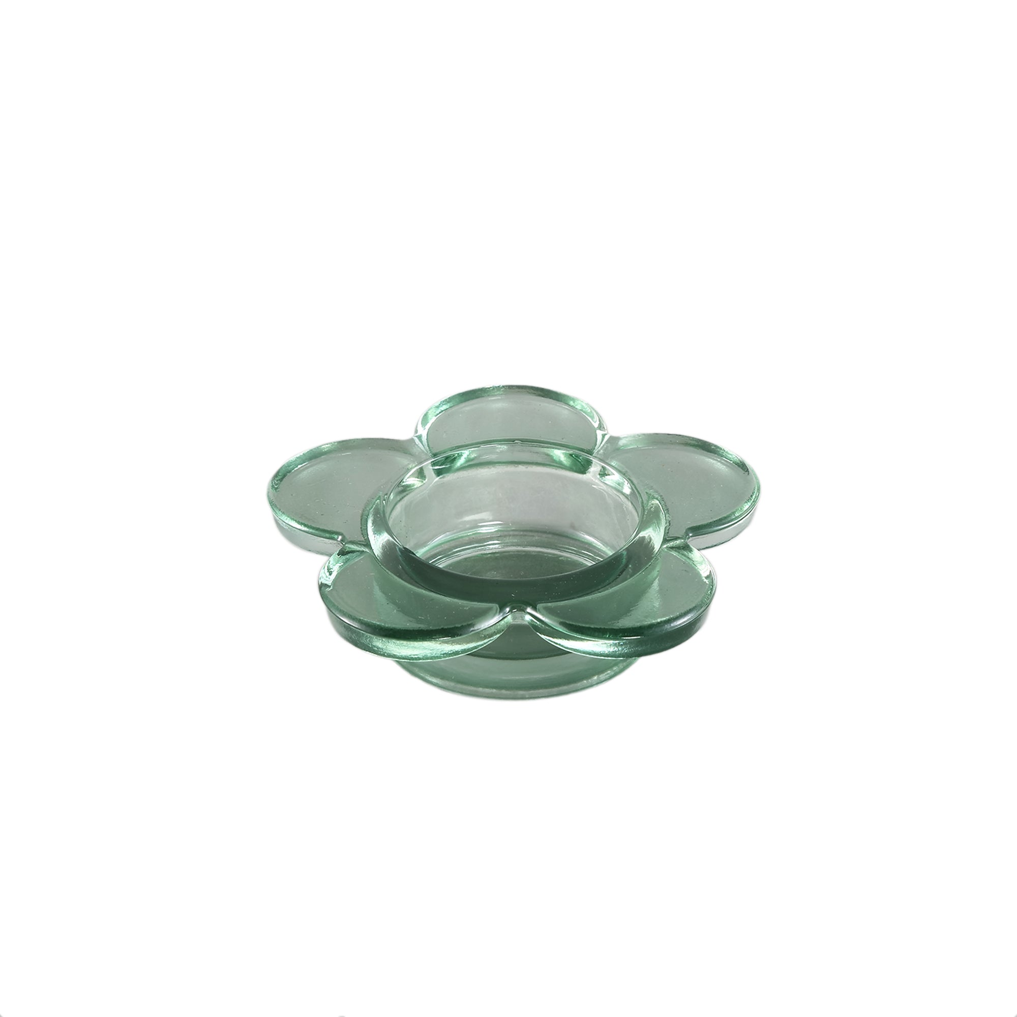 Bloomy Photophores en verre — Sprayed Thin Flower Tealight - Vert