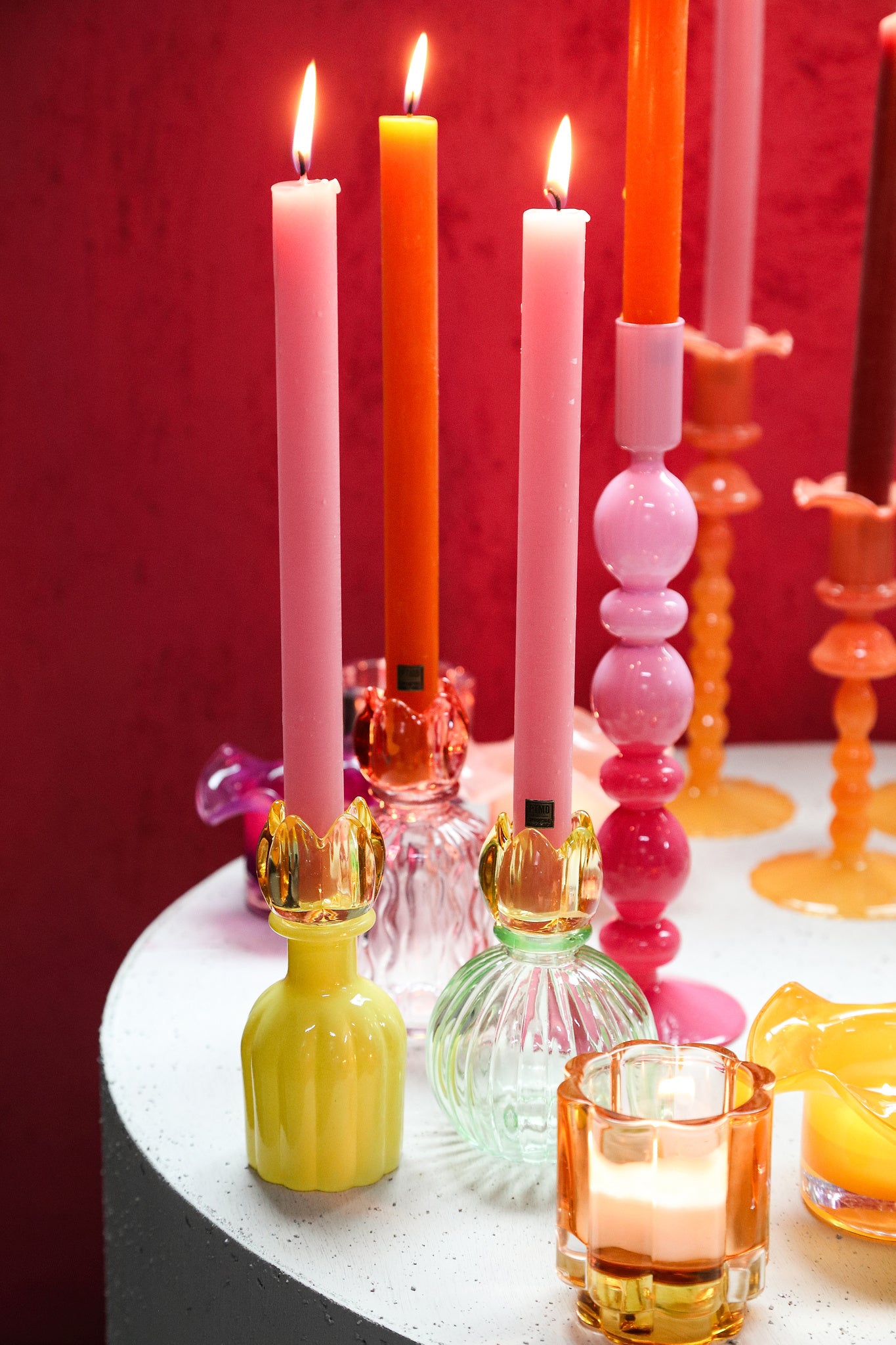 Patsye Chandeliers en verre — Tulip Bottle Candle Holder - Jaune