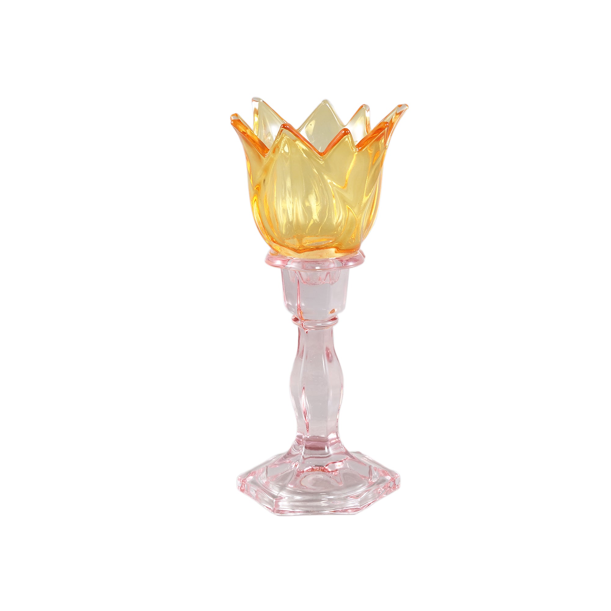 Adamma Bougeoirs en verre - Jaune