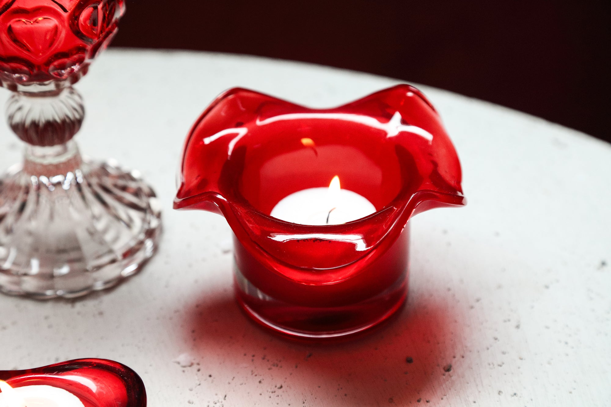 Beauden Photophores en verre - Rouge