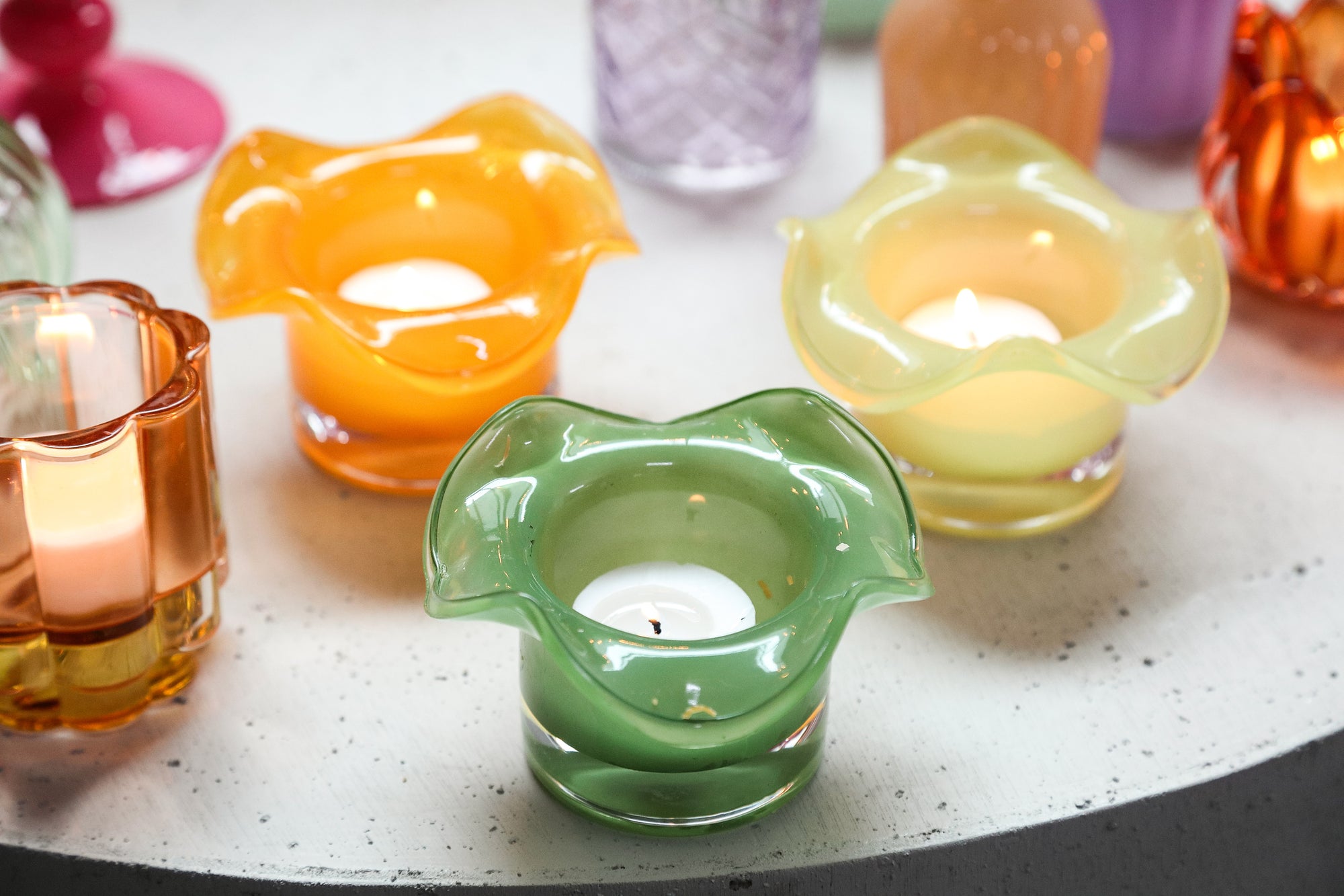 Beauden Photophores en verre - Jaune