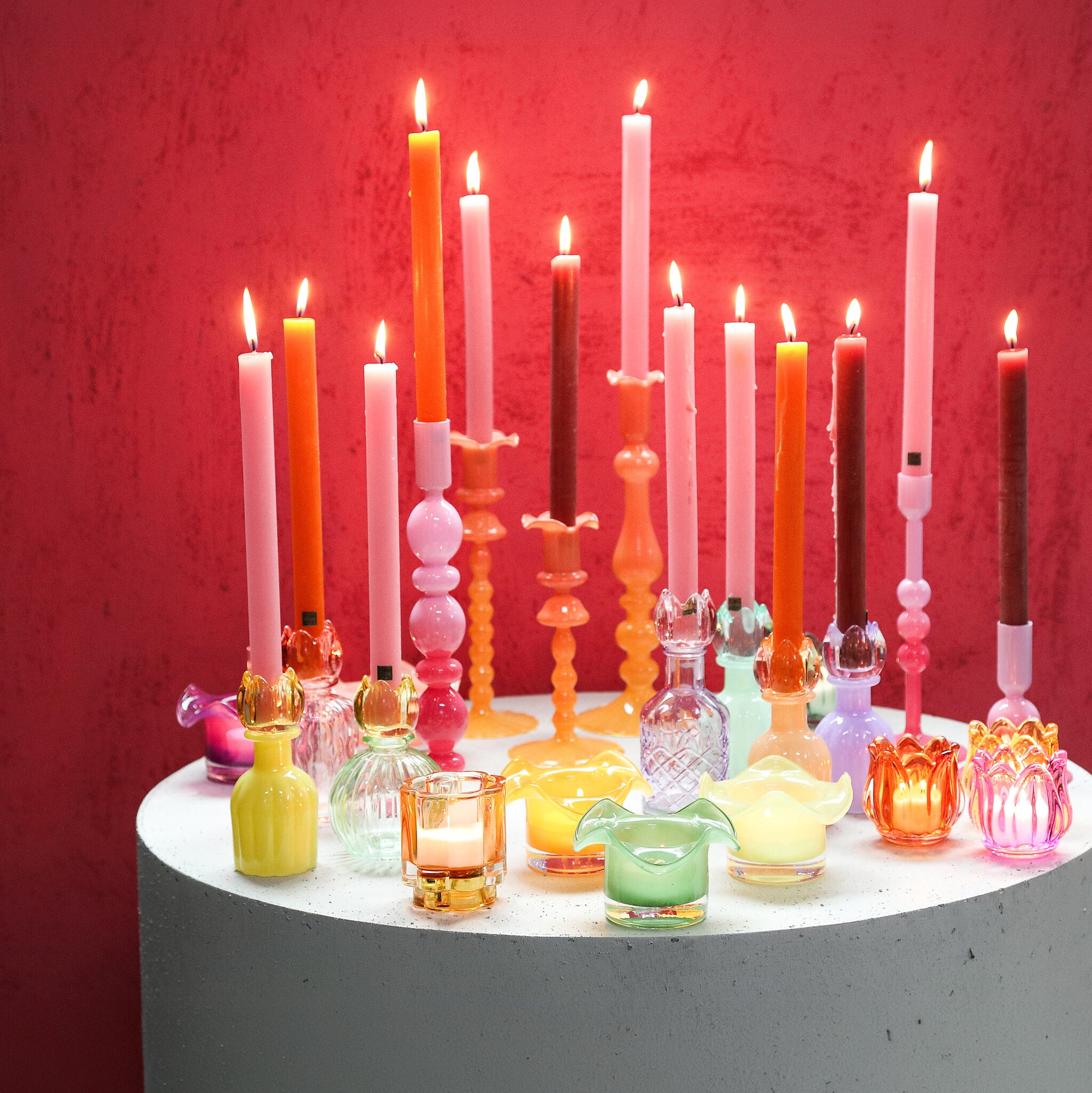 Patsye Chandeliers en verre — Tulip Bottle Candle Holder - Jaune