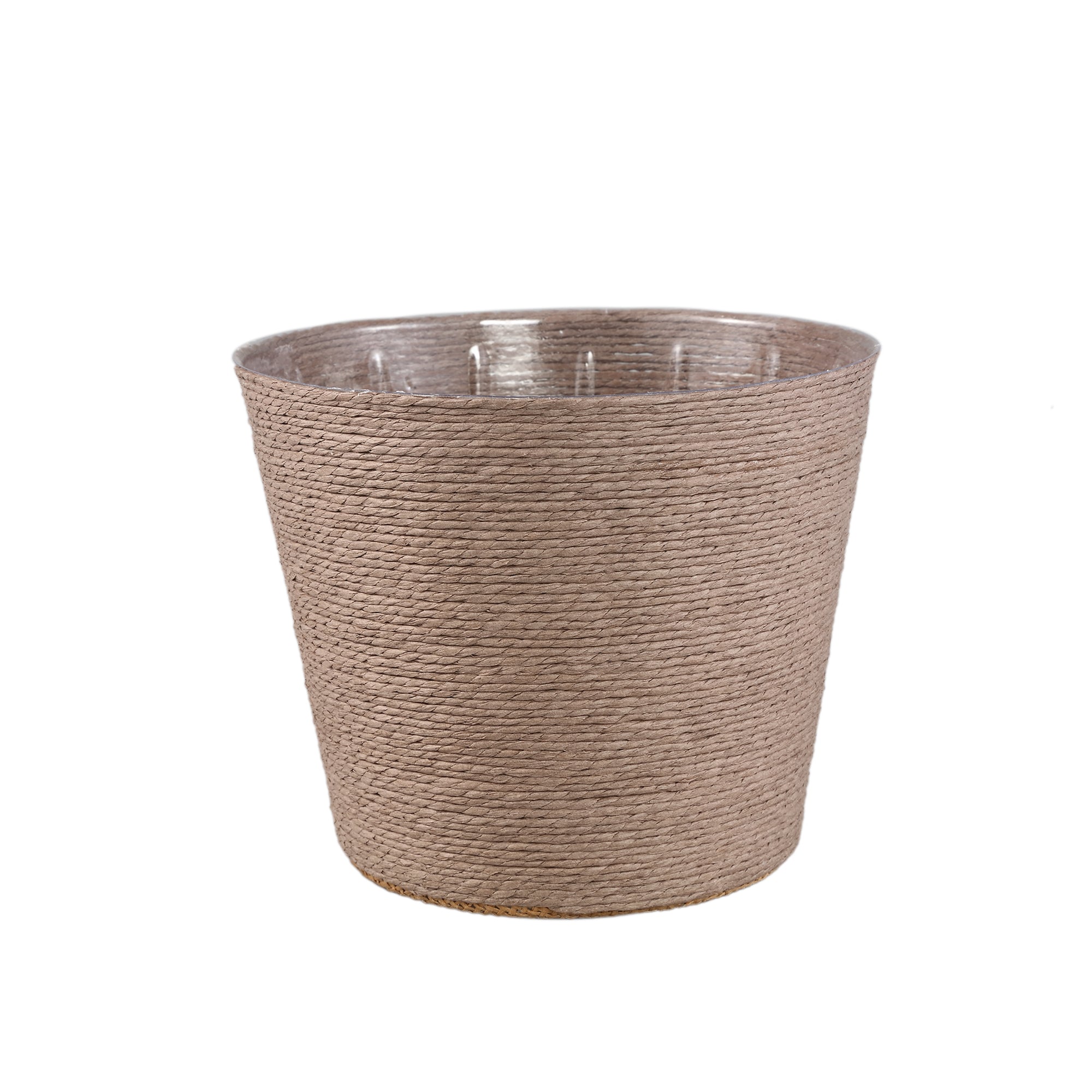 Dimitris Brown paper basket pot round L