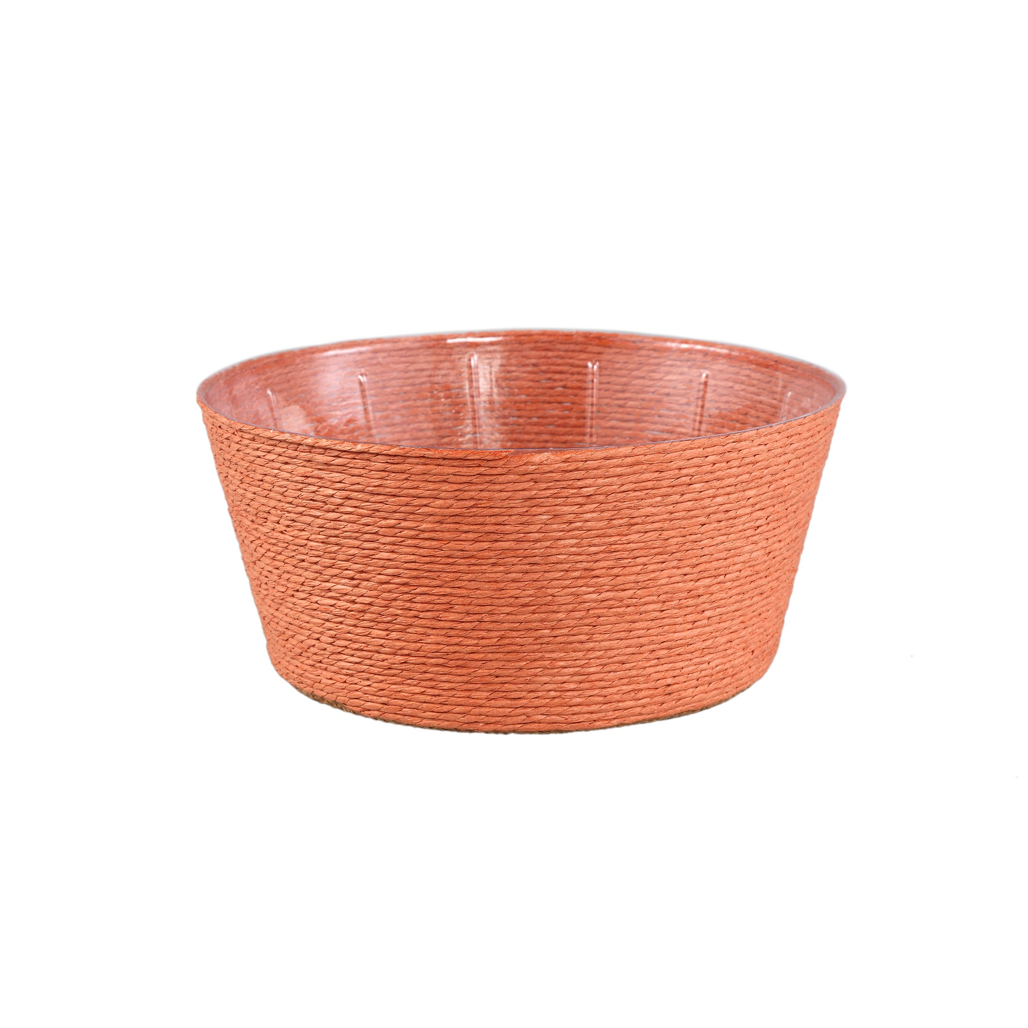 Dimitris Orange paper basket pot round low M