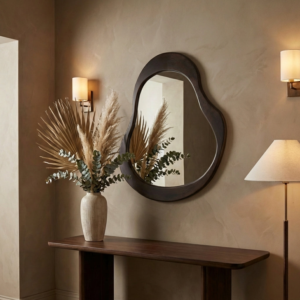 Barragh Brown solid wood organic mirror