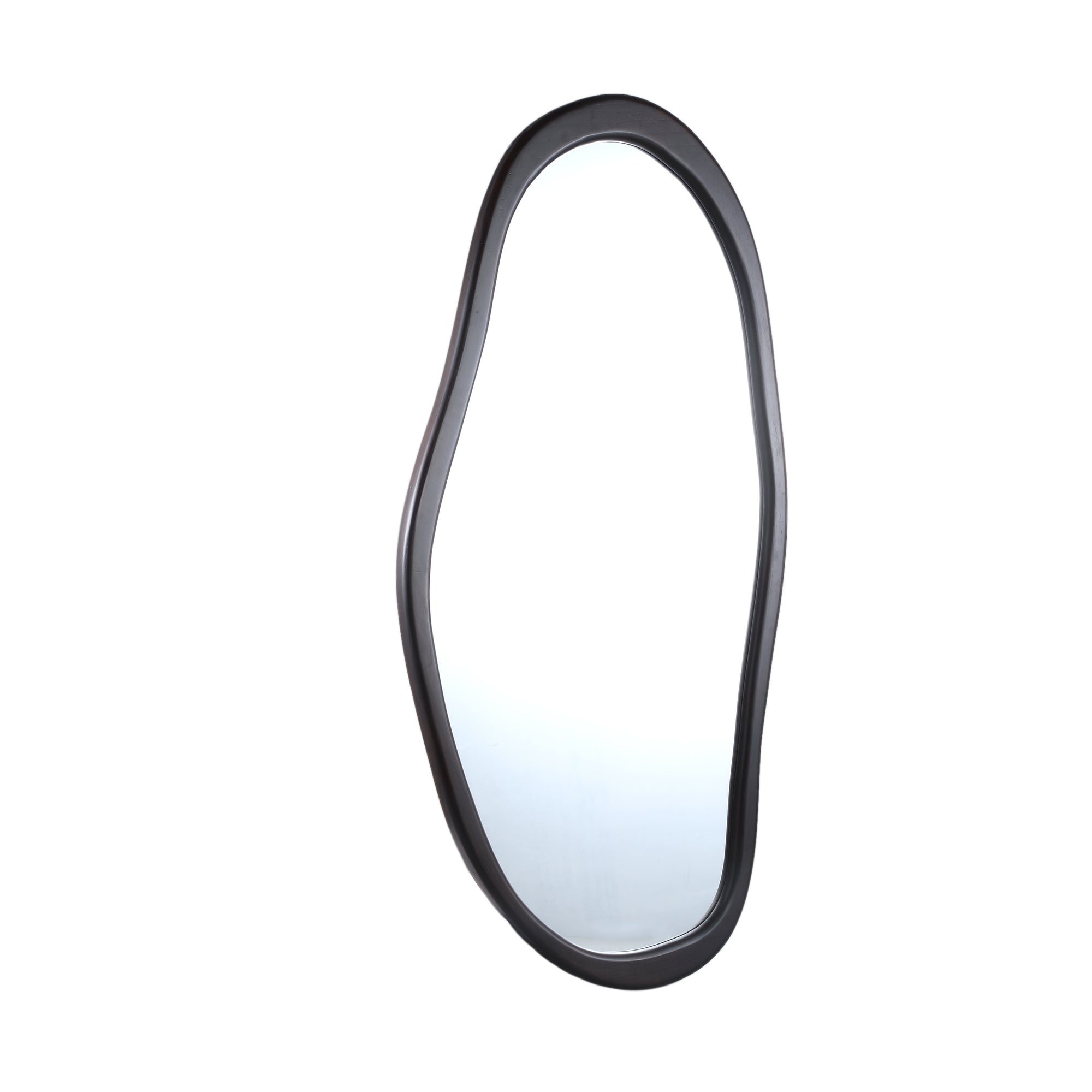 Barragh Brown solid wood organic mirror oval