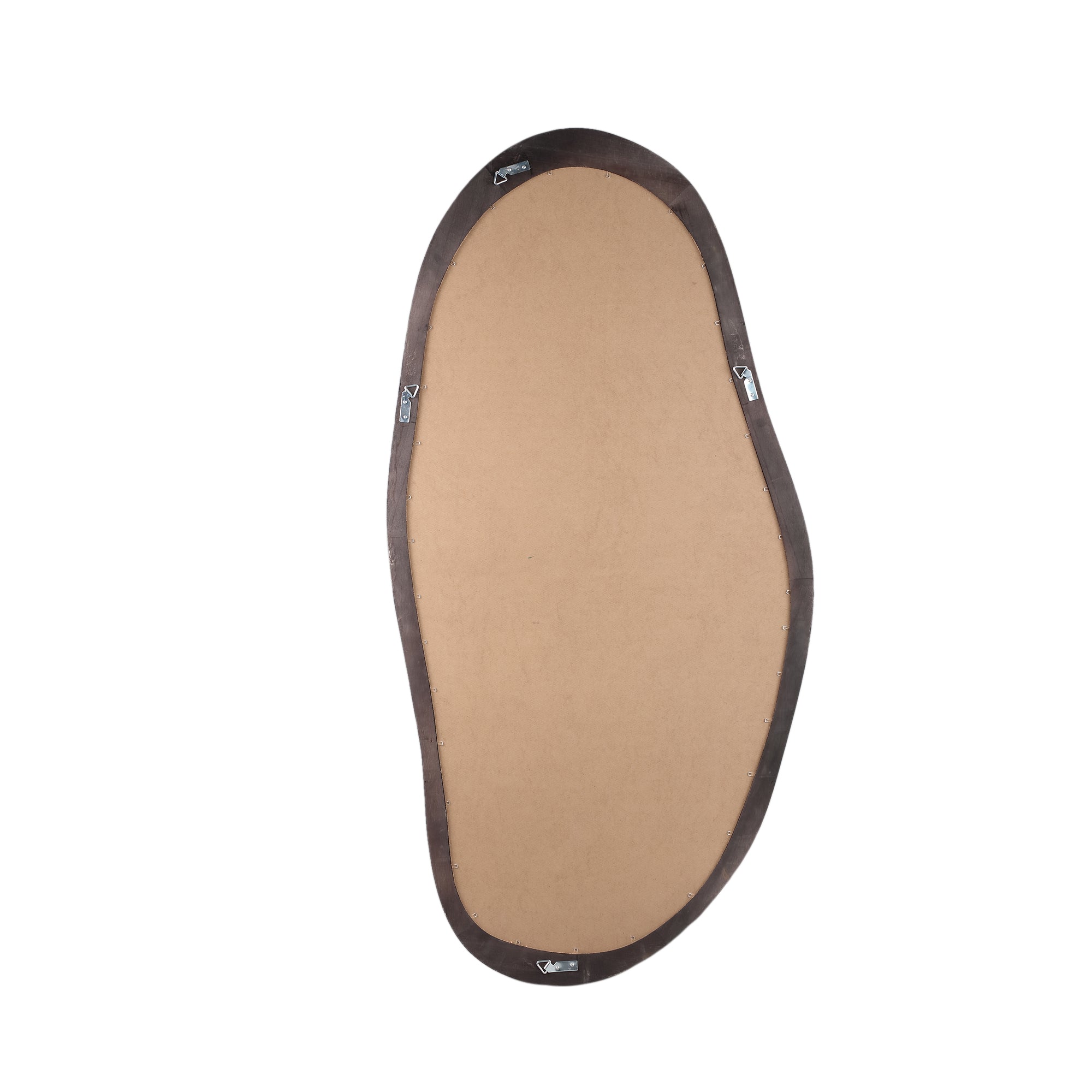 Barragh Brown solid wood organic mirror oval
