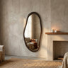 Barragh Brown solid wood organic mirror oval