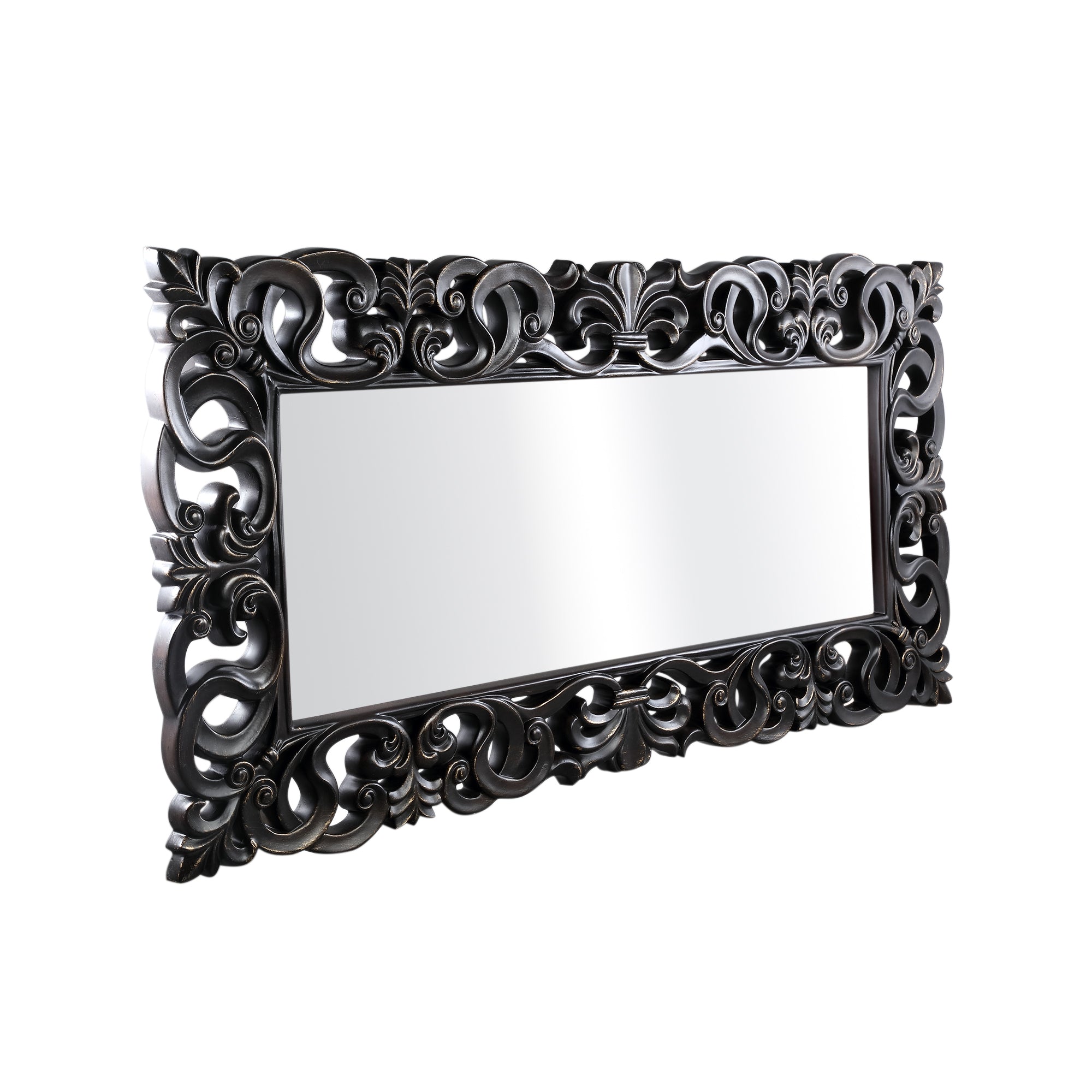 Morrigan Black poly classical mirror rectangle