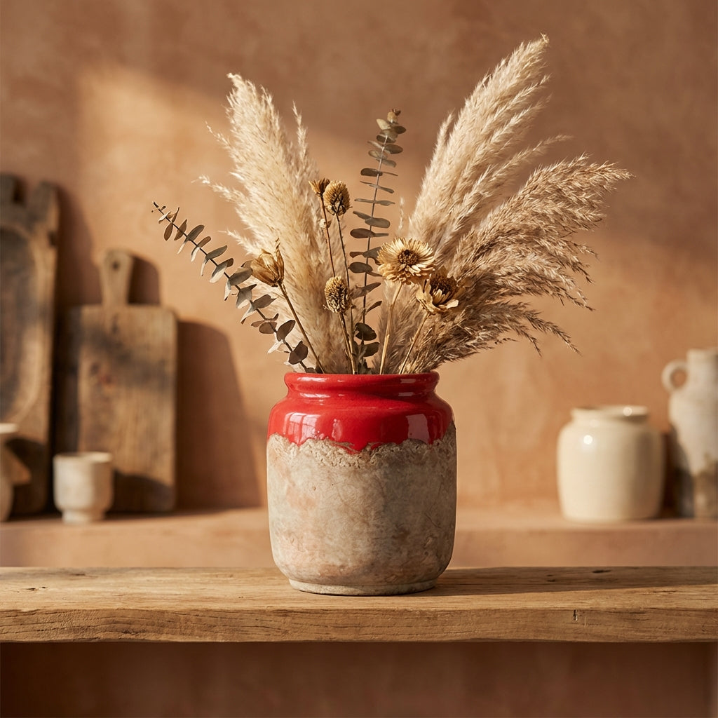 Breffni Pot en céramique - Rouge
