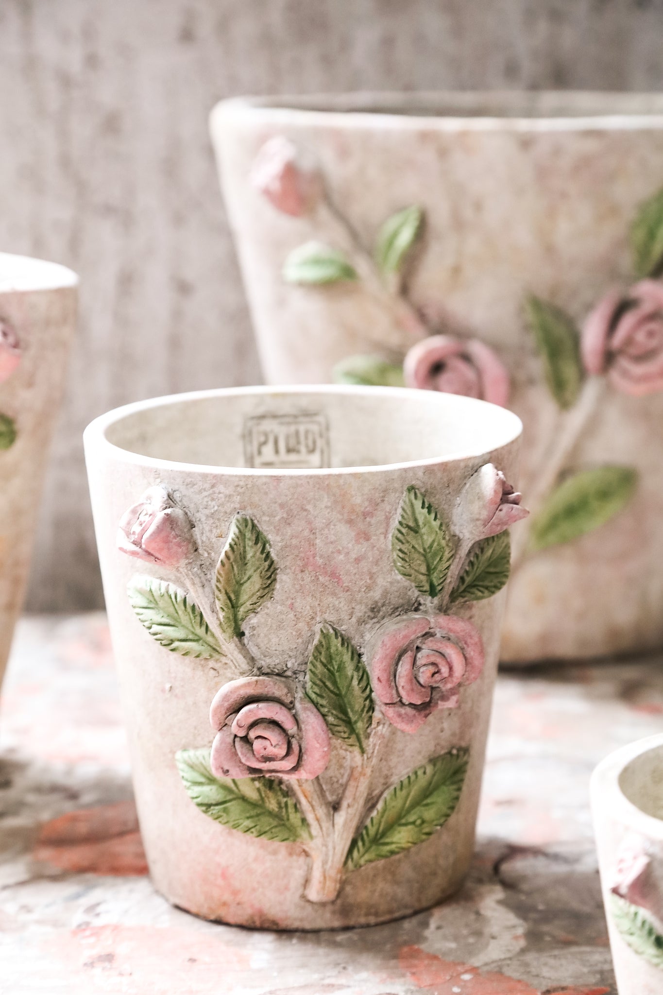 Annastasia Pot en ciment - Cream
