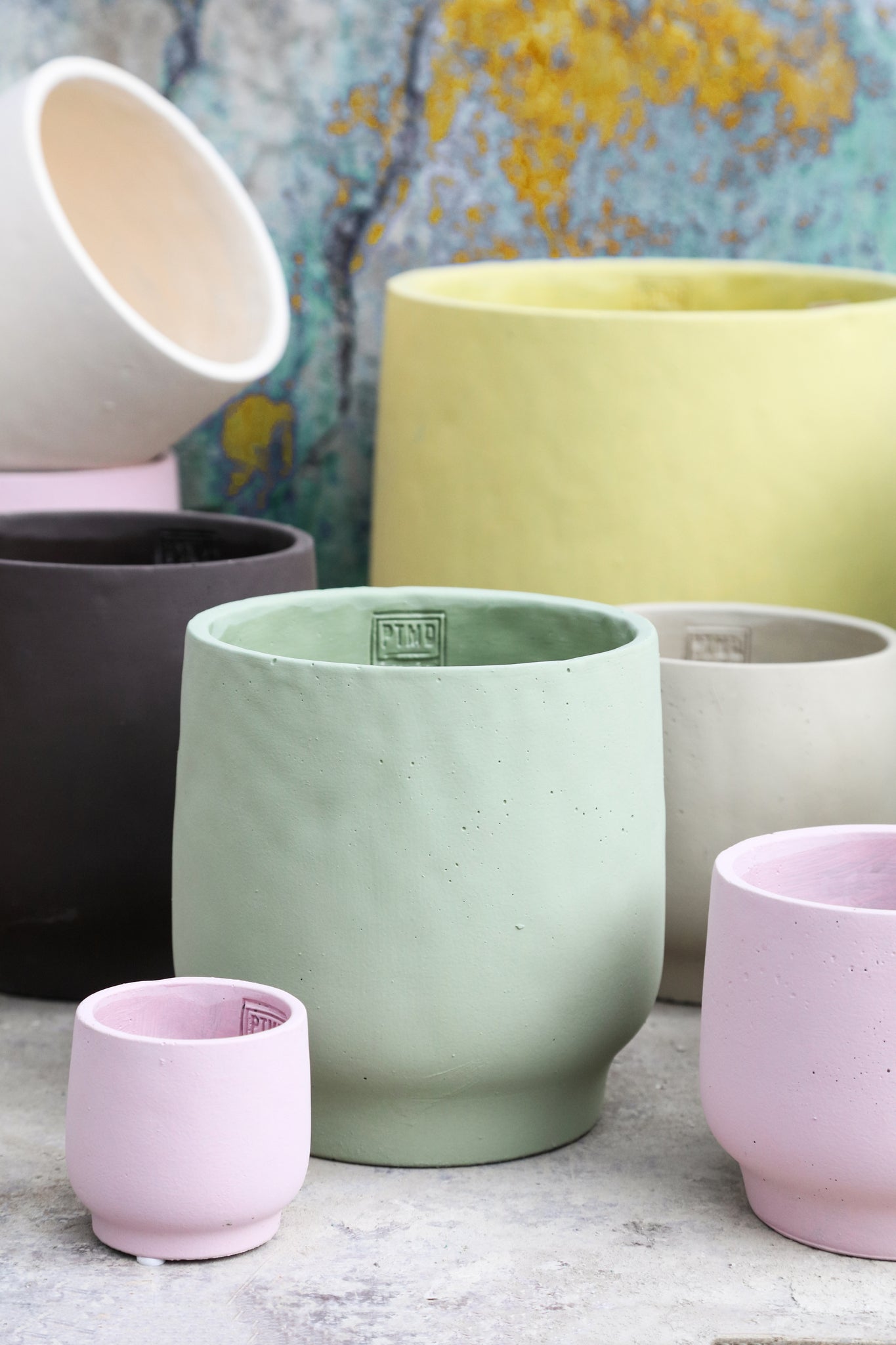 Aline Pot en ciment - Black, Taupe