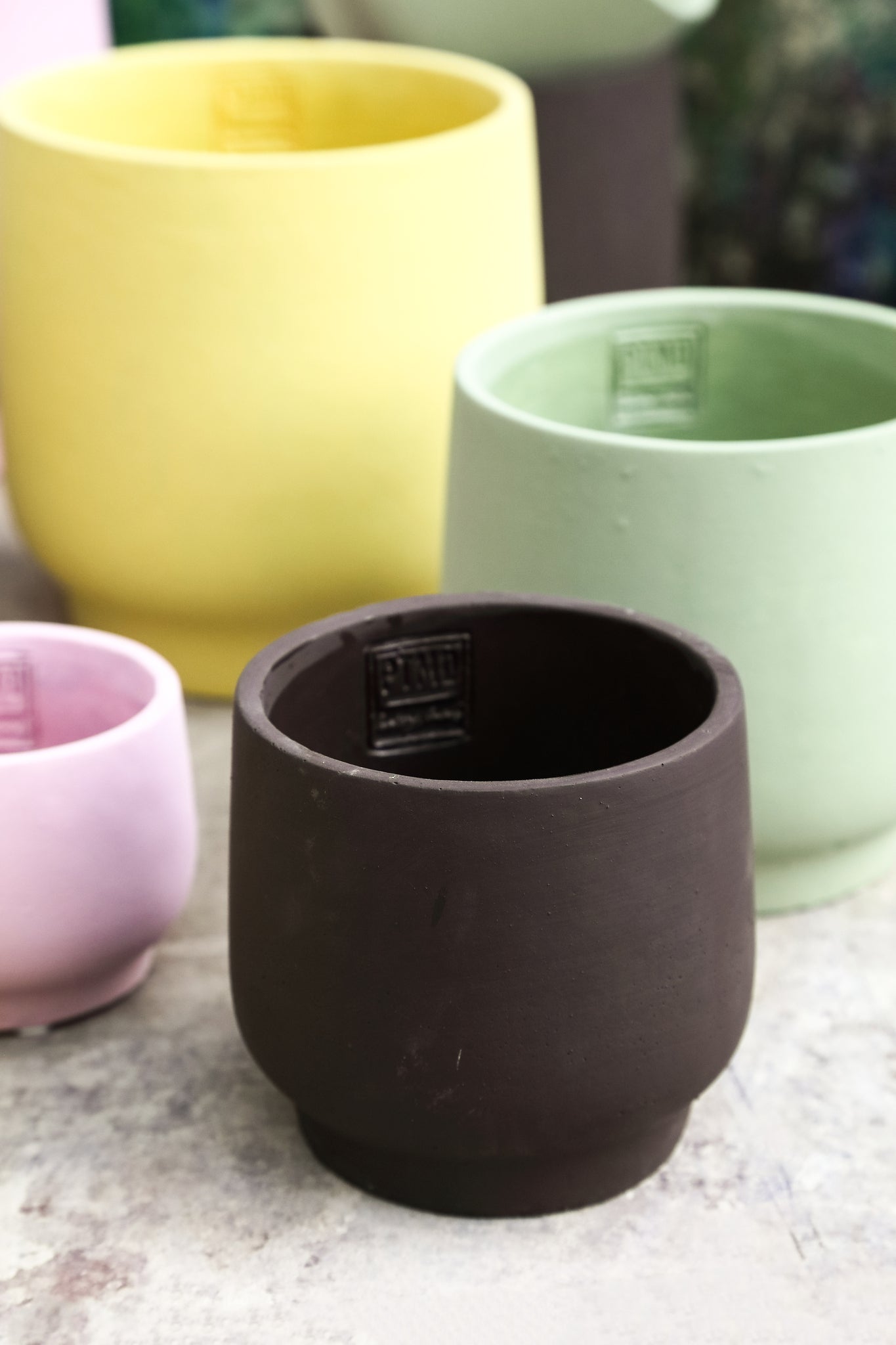 Aline Pot en ciment - Black, Taupe