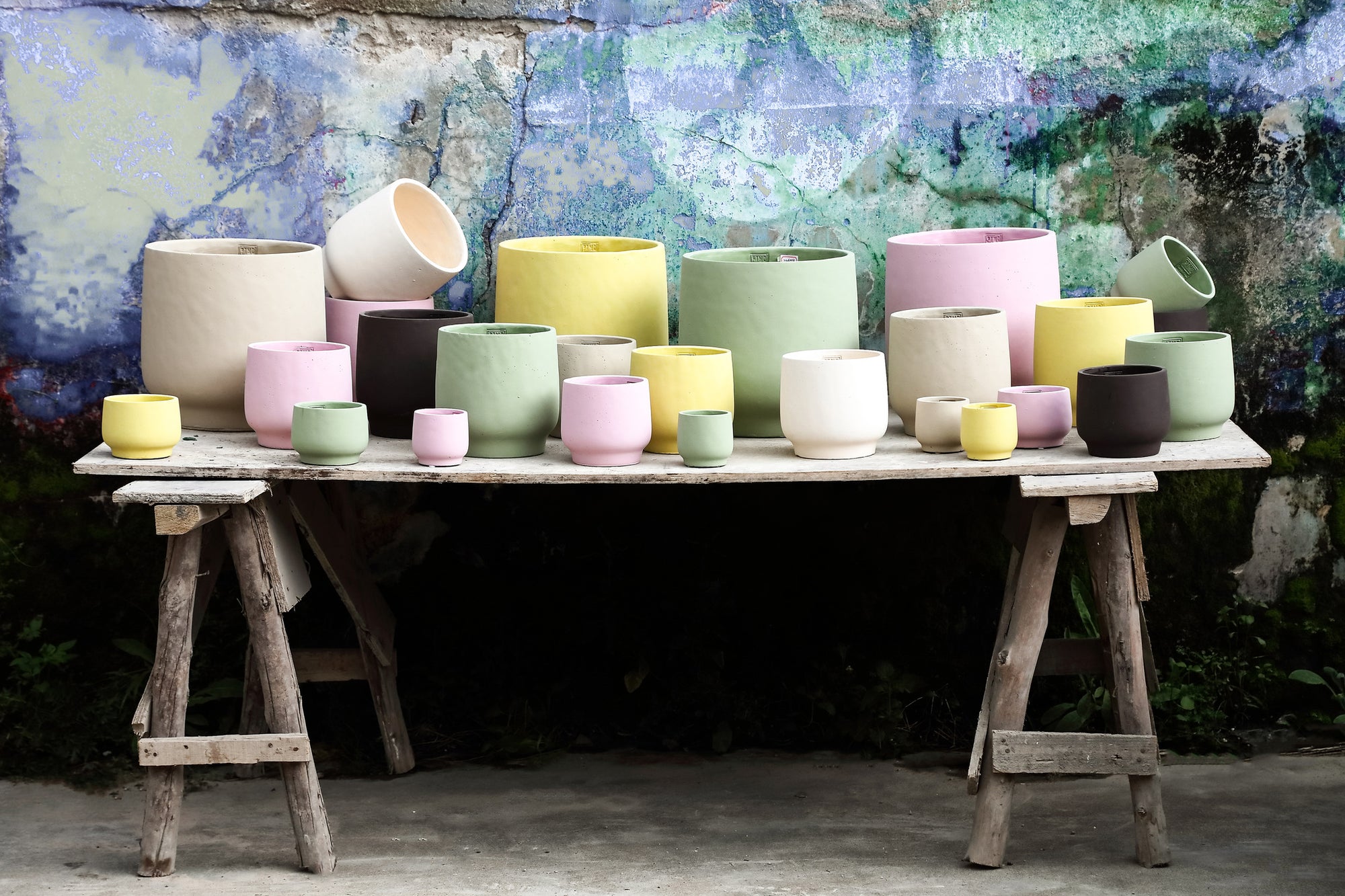 Aline Pot en ciment - Black, Taupe