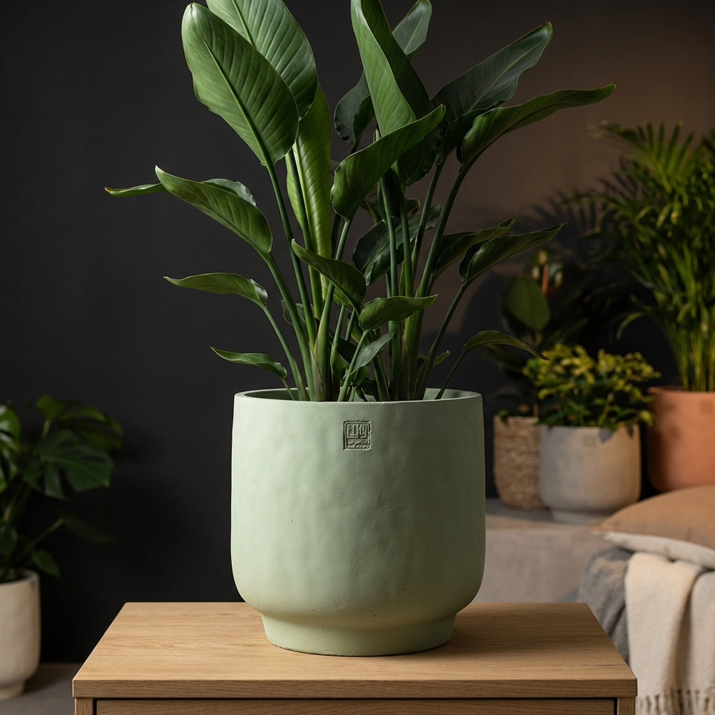 Aline Pot en ciment - Vert