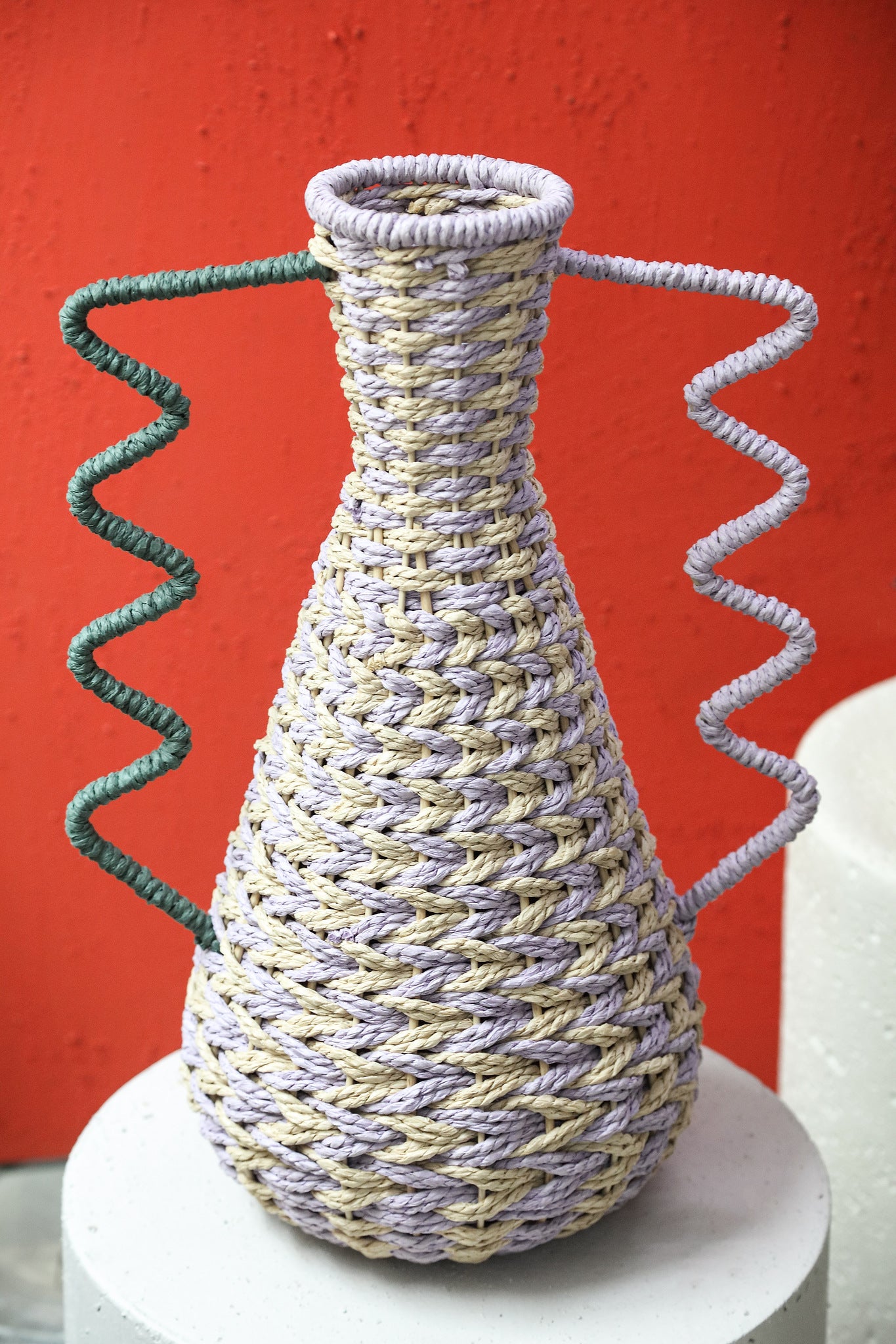Veraa Purple natural paper basket taps with ears