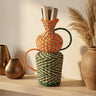 Veraa Green natural paper basket round with ears