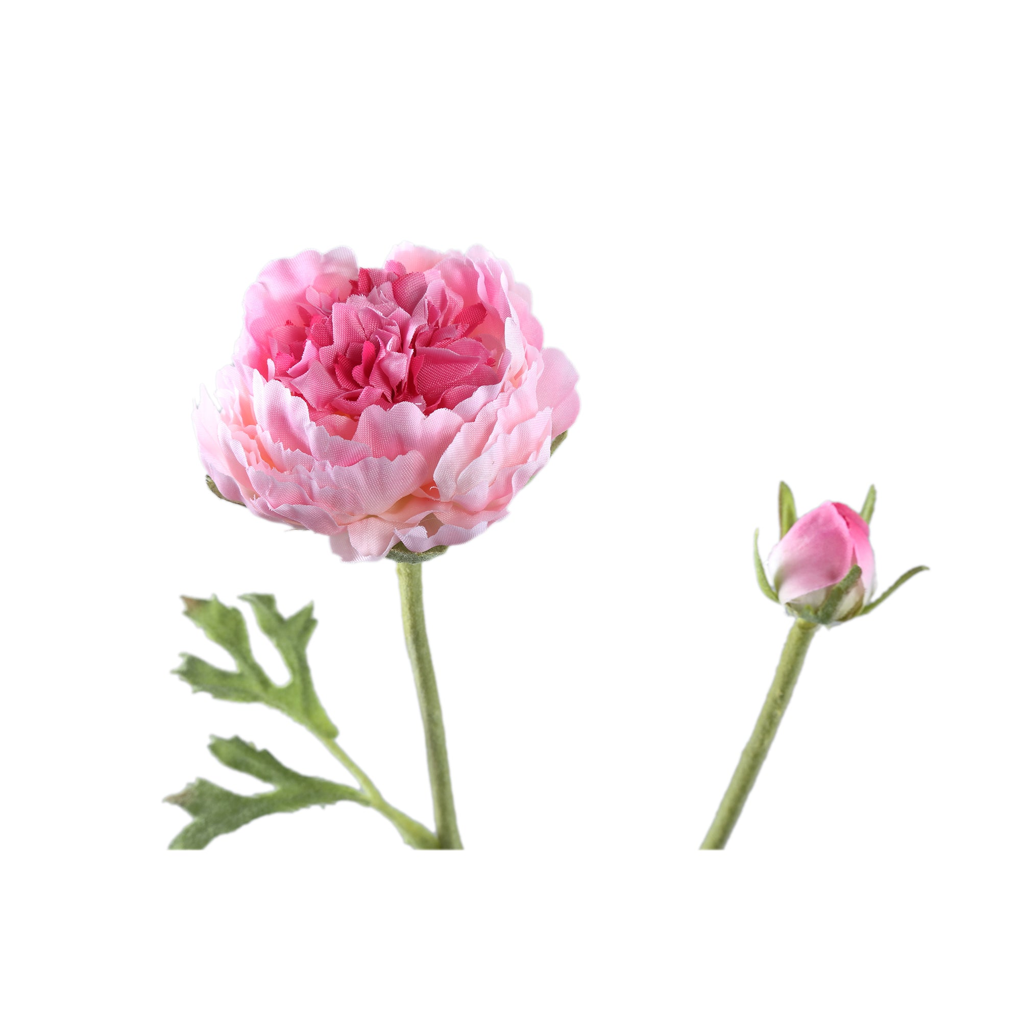 Ranonkel Flower Pink spray with bud and leaves Rose — Fleur artificielle — vue 2 | Häus