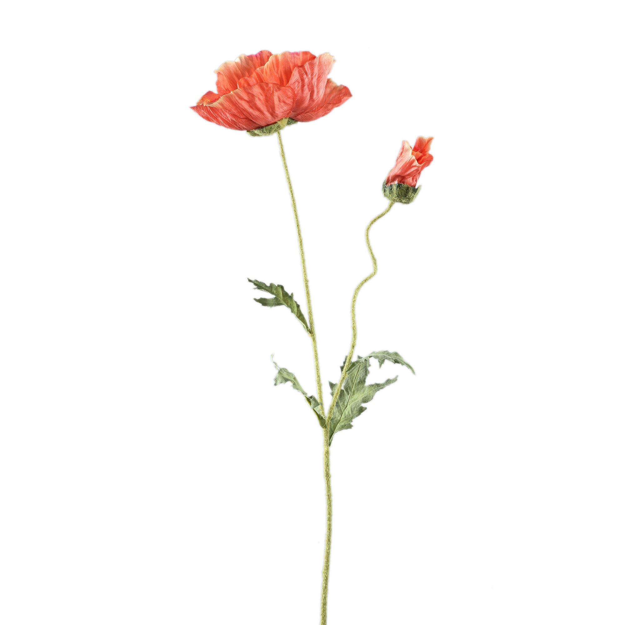 Poppy Flower Orange spray with leaves Orange — Fleur artificielle — Fleur artificielle design premium | Häus