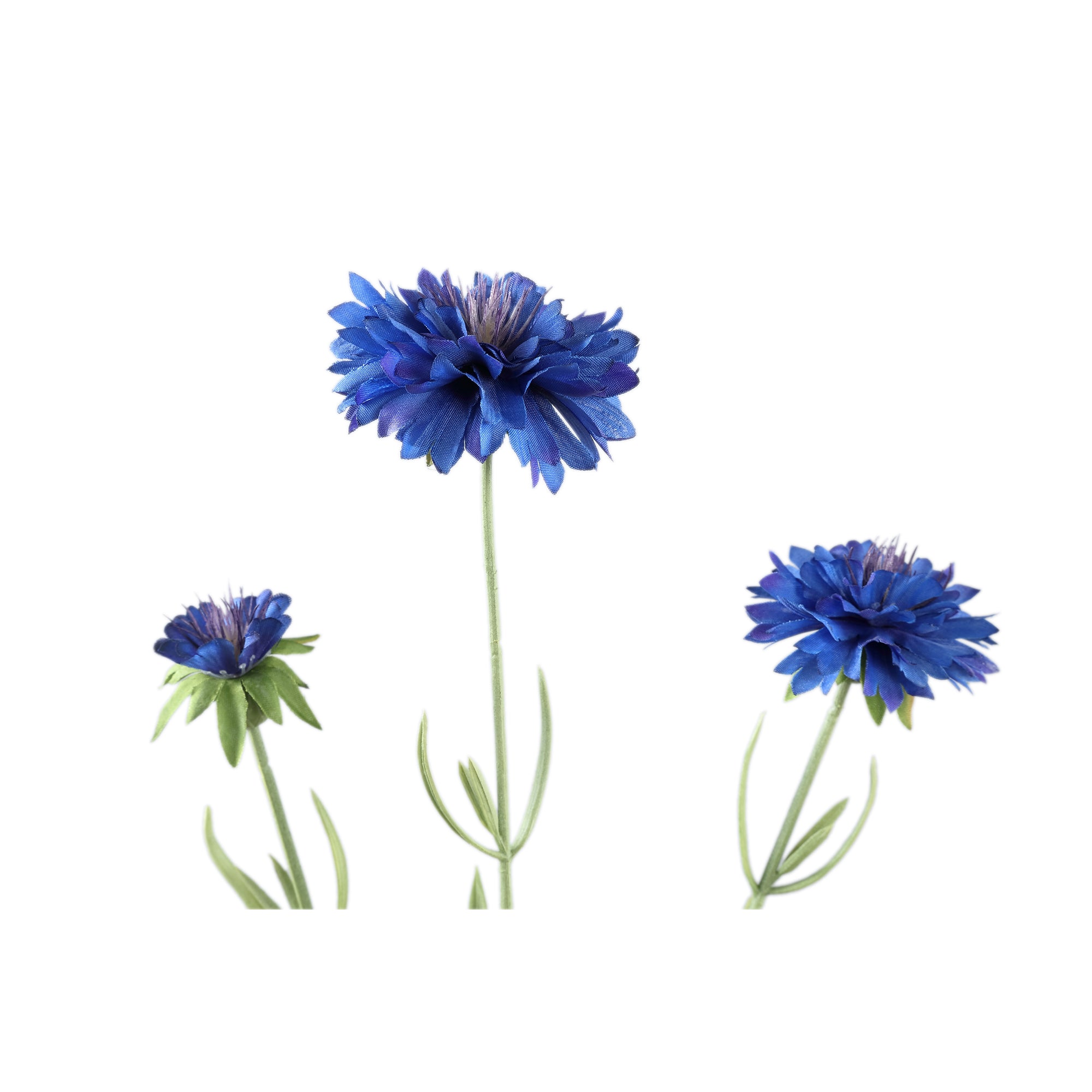 Garden Flower Blue cornflower spray with leaves Bleu — Fleur artificielle — vue 2 | Häus