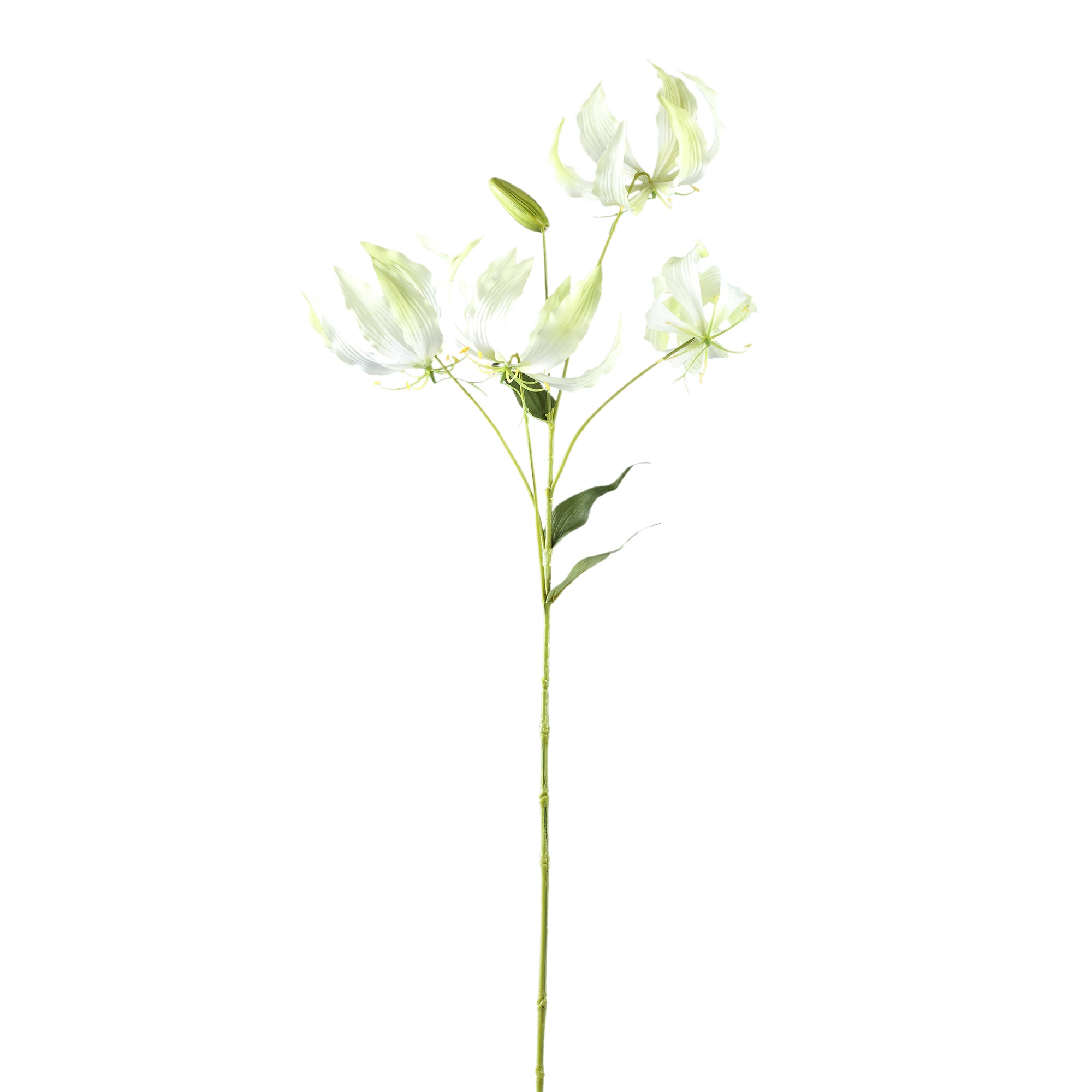 Garden Flower Cream gloriosa spray with leaves Crème — Fleur artificielle — Fleur artificielle design premium | Häus