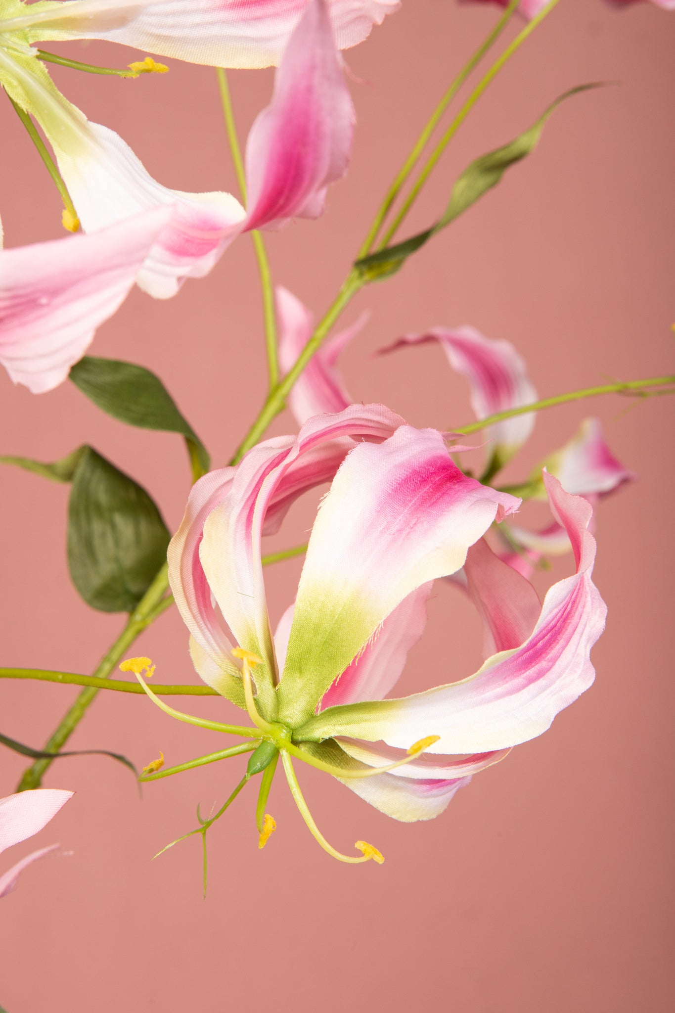 Garden Flower Pink gloriosa spray with leaves Rose — Fleur artificielle — vue 2 | Häus