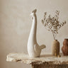 Smita White poly rooster shaped statue