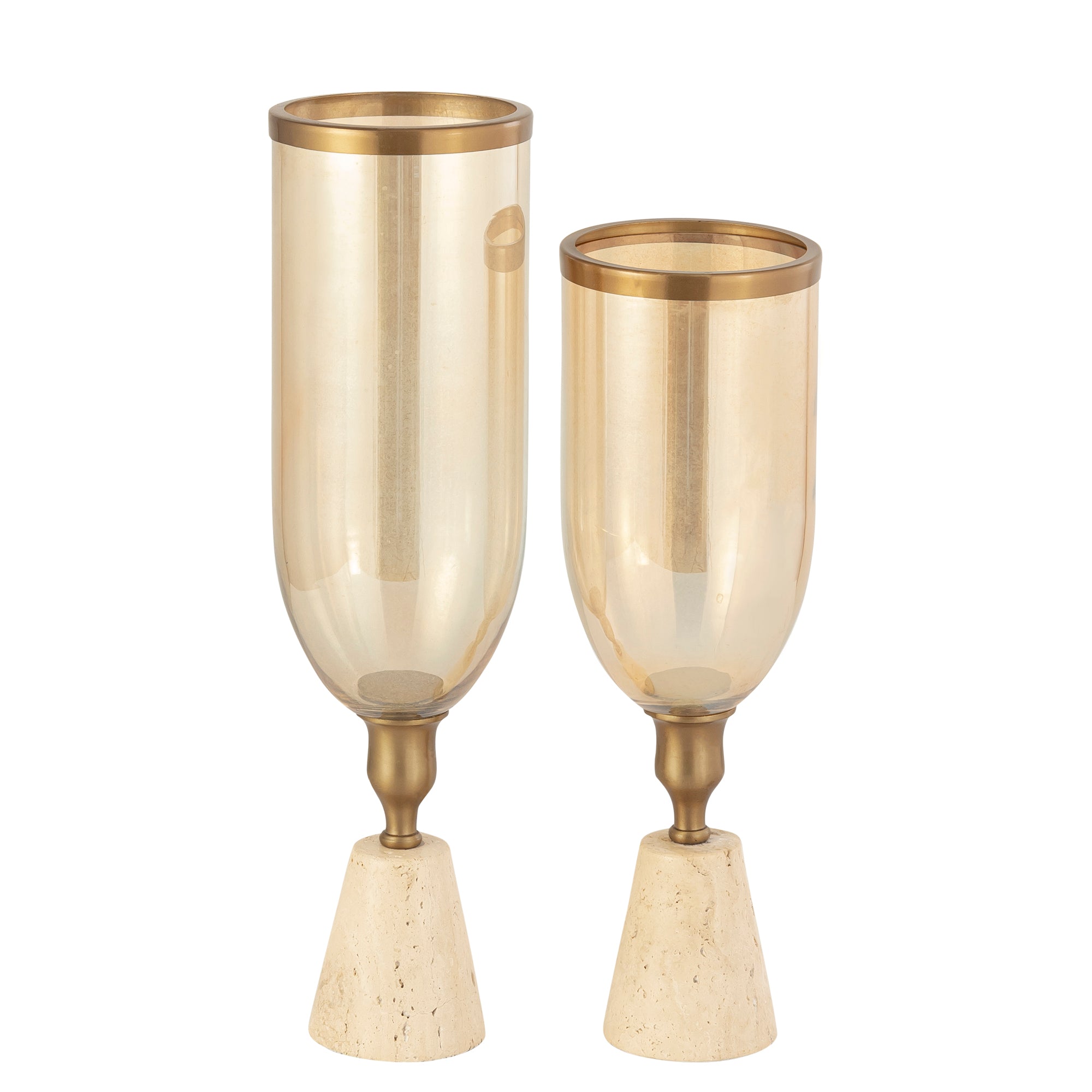 Tadh Bougeoirs en verre - Or