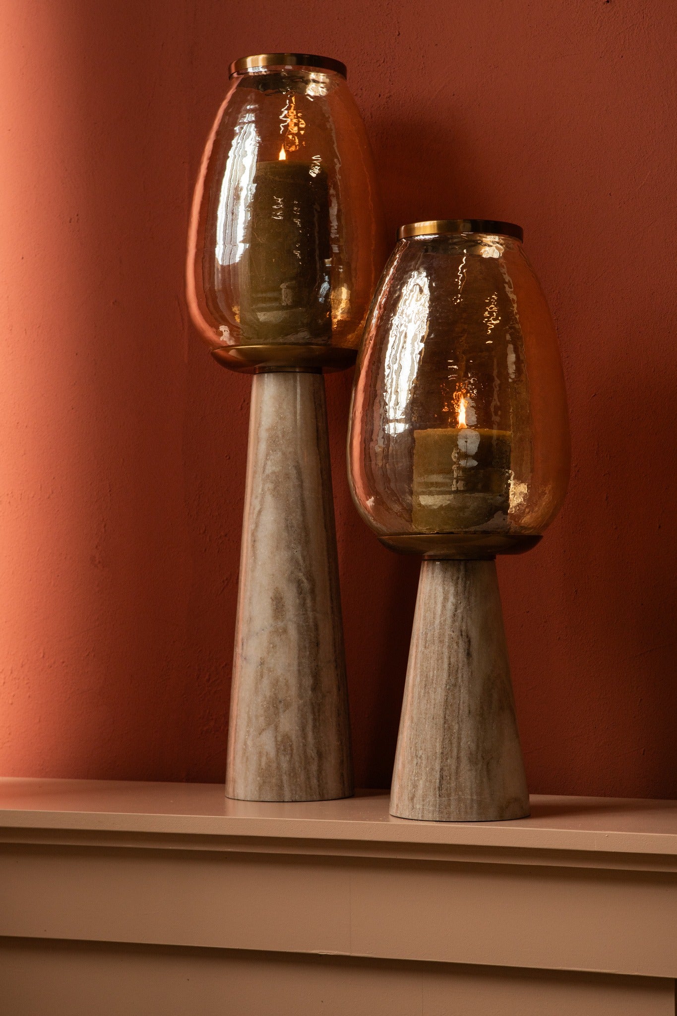 Berdand Bougeoirs en verre - Blanc