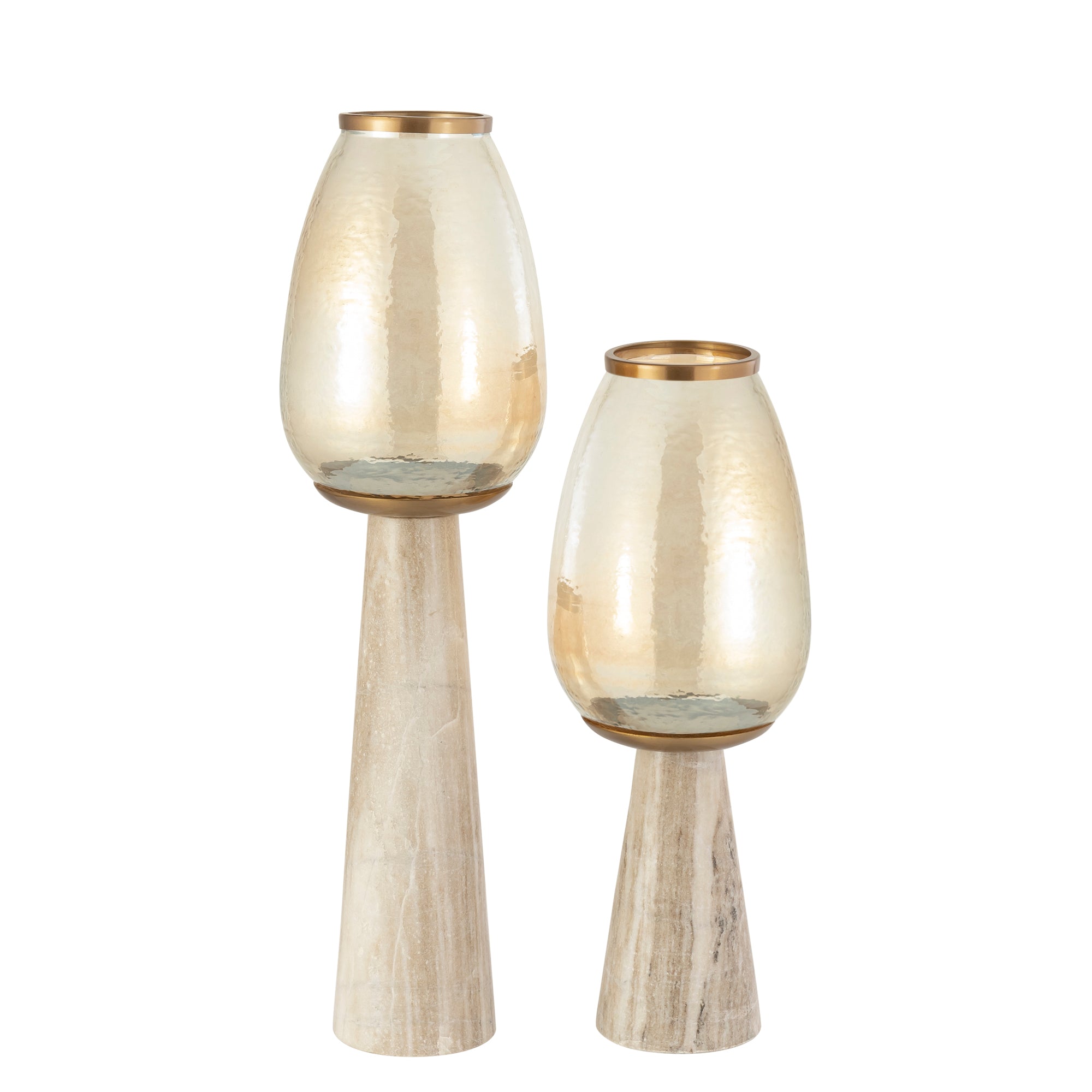 Berdand Bougeoirs en verre - Blanc
