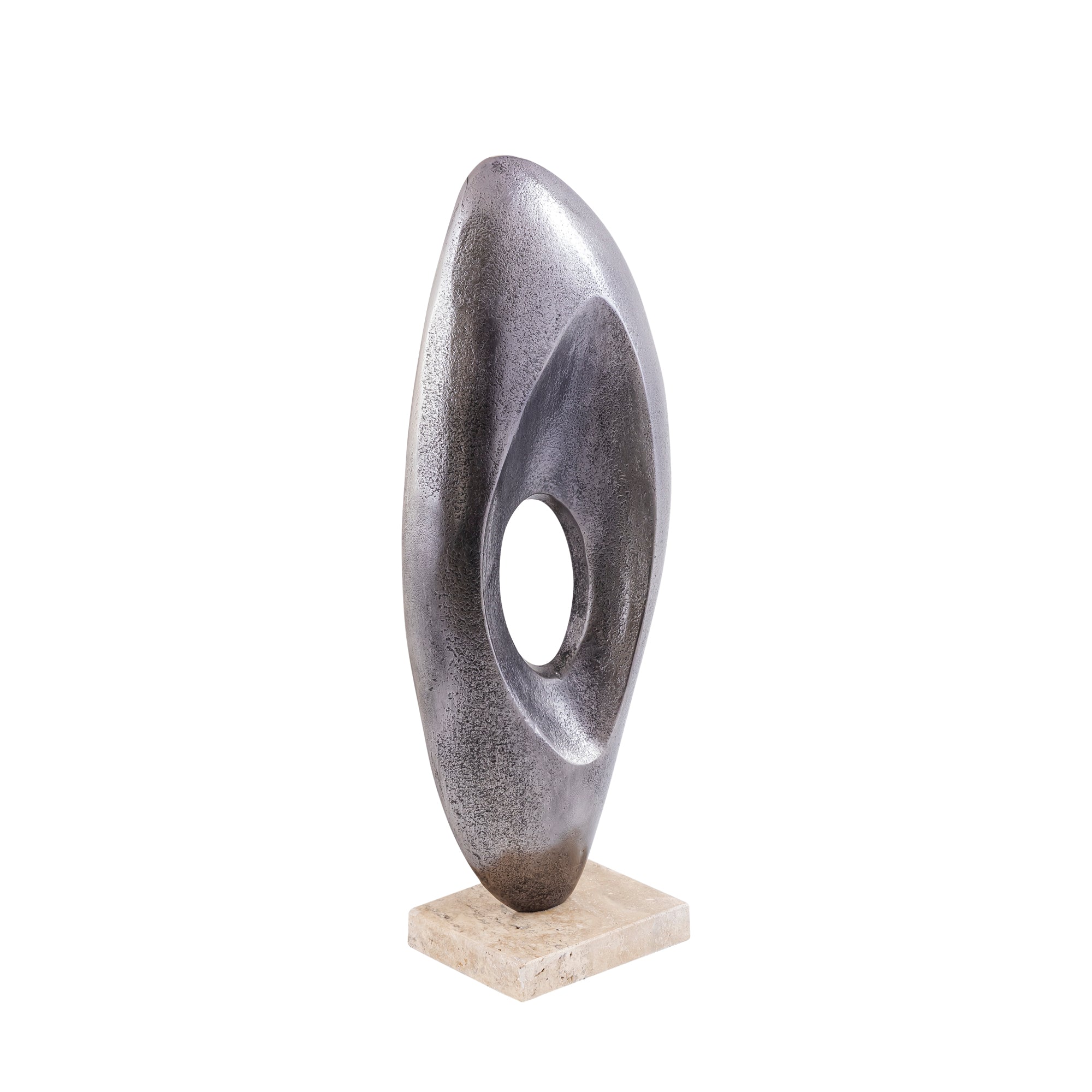Kellaine Nickel casted alu statue travertine base