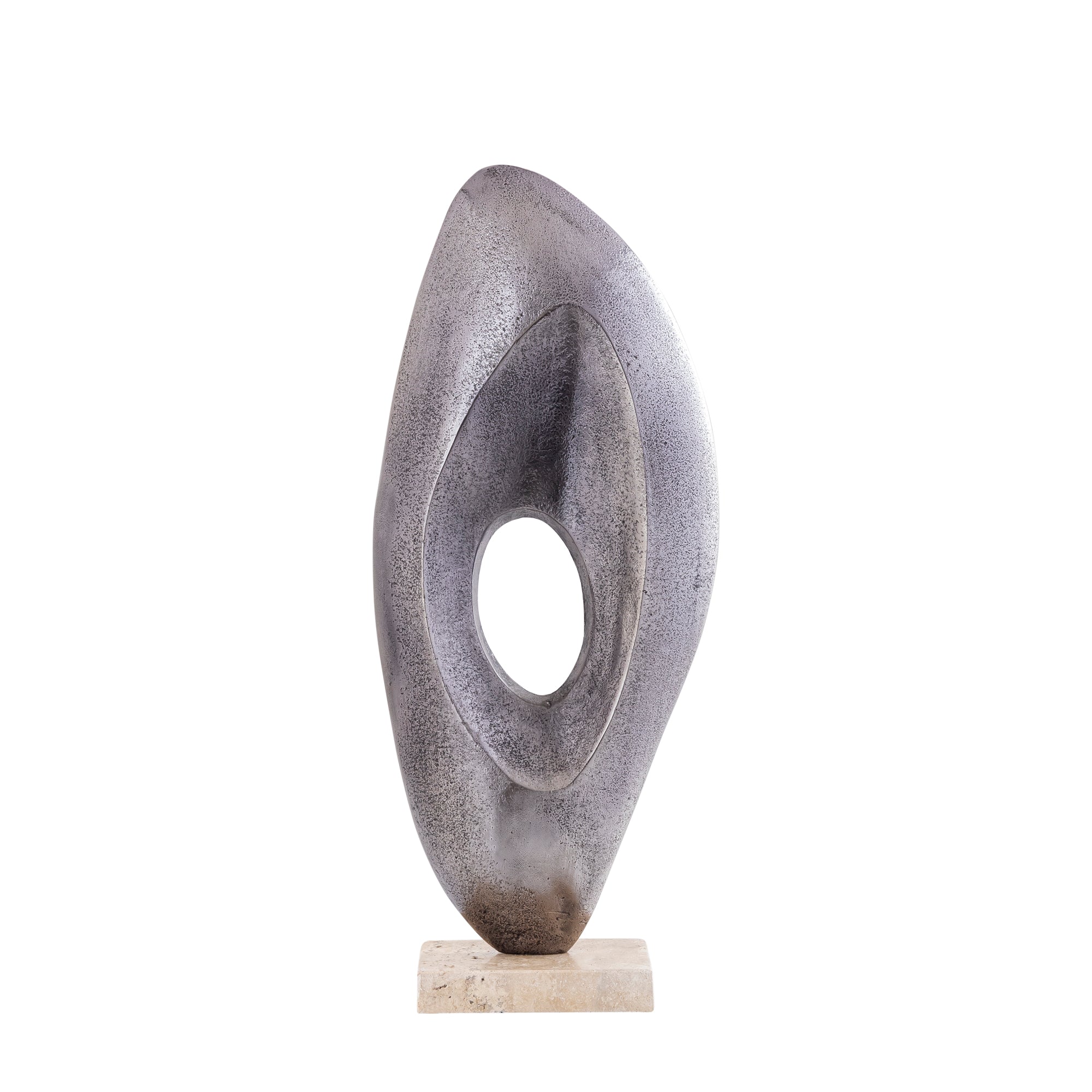 Kellaine Nickel casted alu statue travertine base