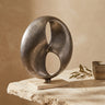 Deuie Nickel casted alu statue travertine base