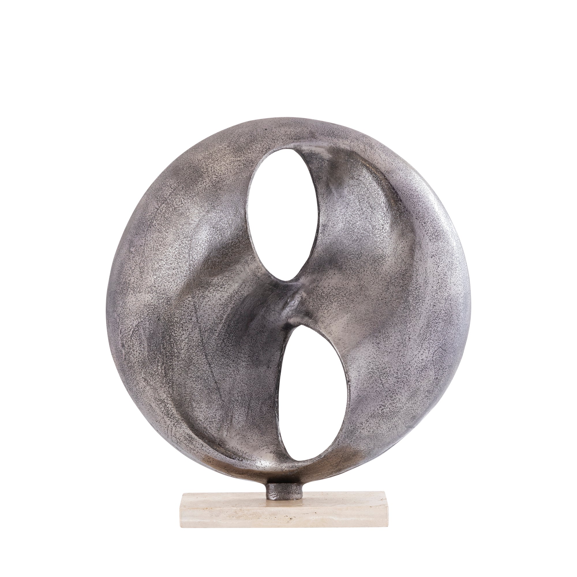 Deuie Nickel casted alu statue travertine base