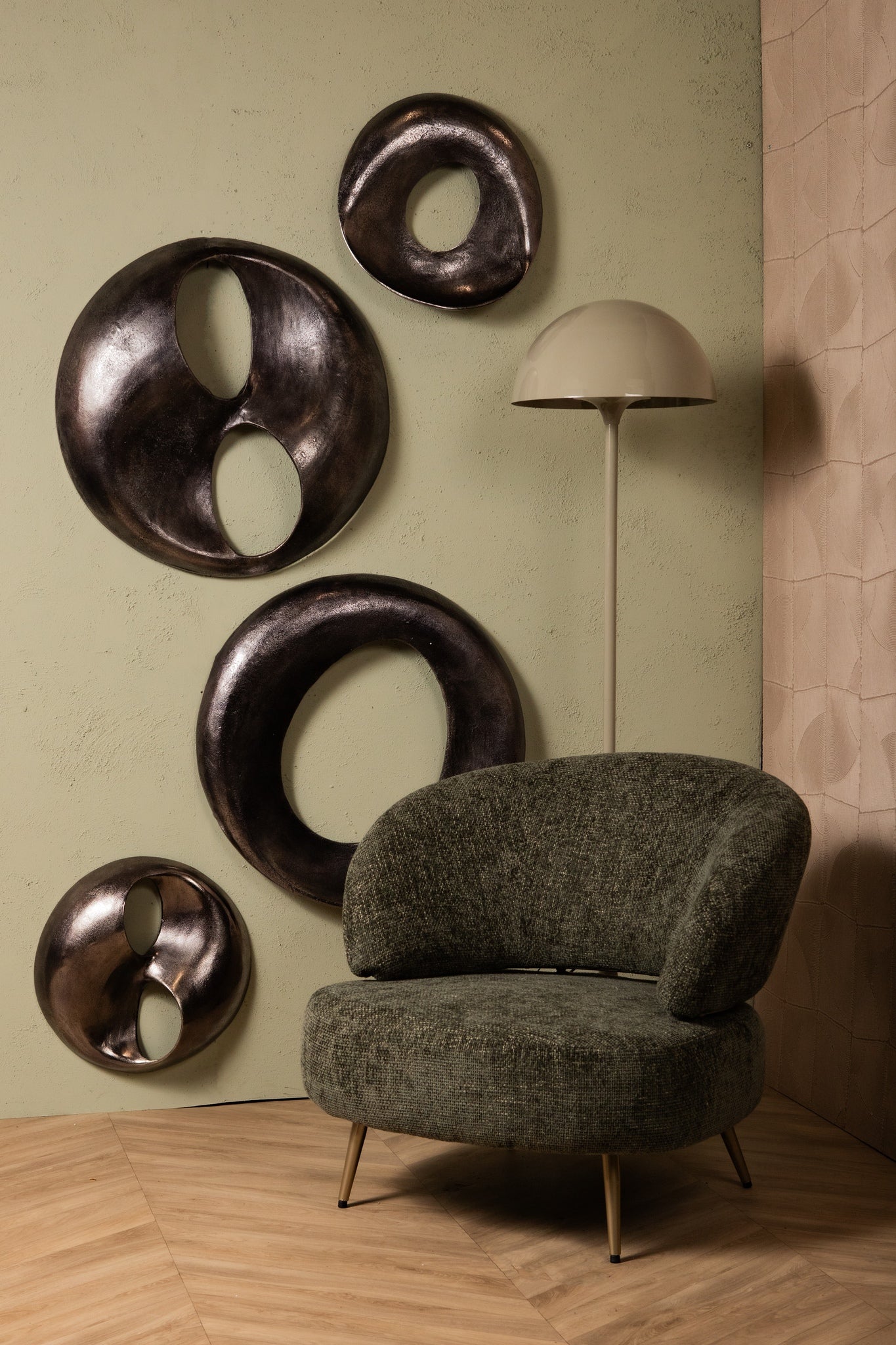 Deuie Nickel casted alu wall panel rounded small
