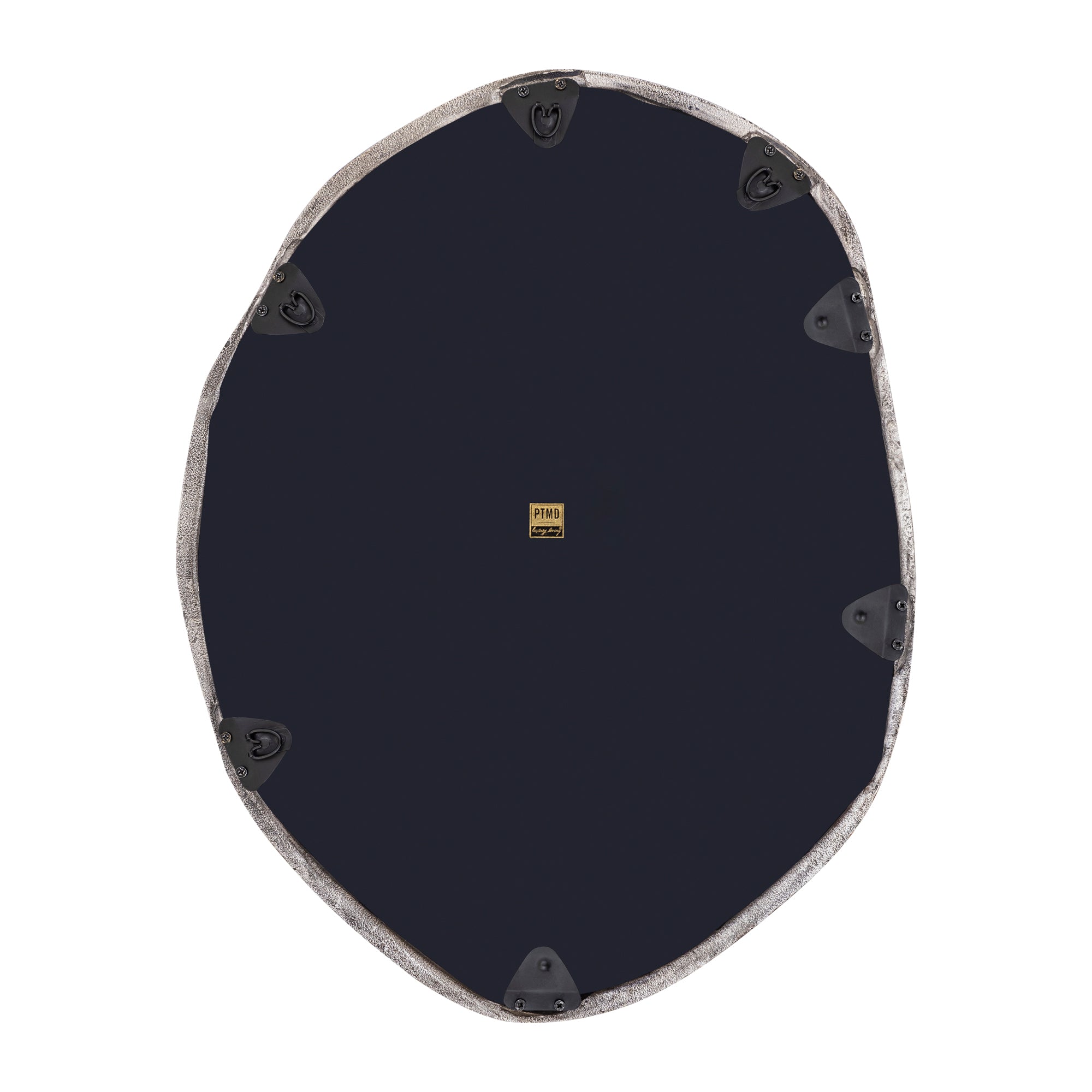 Paislie Nickel organic shaped mirror round