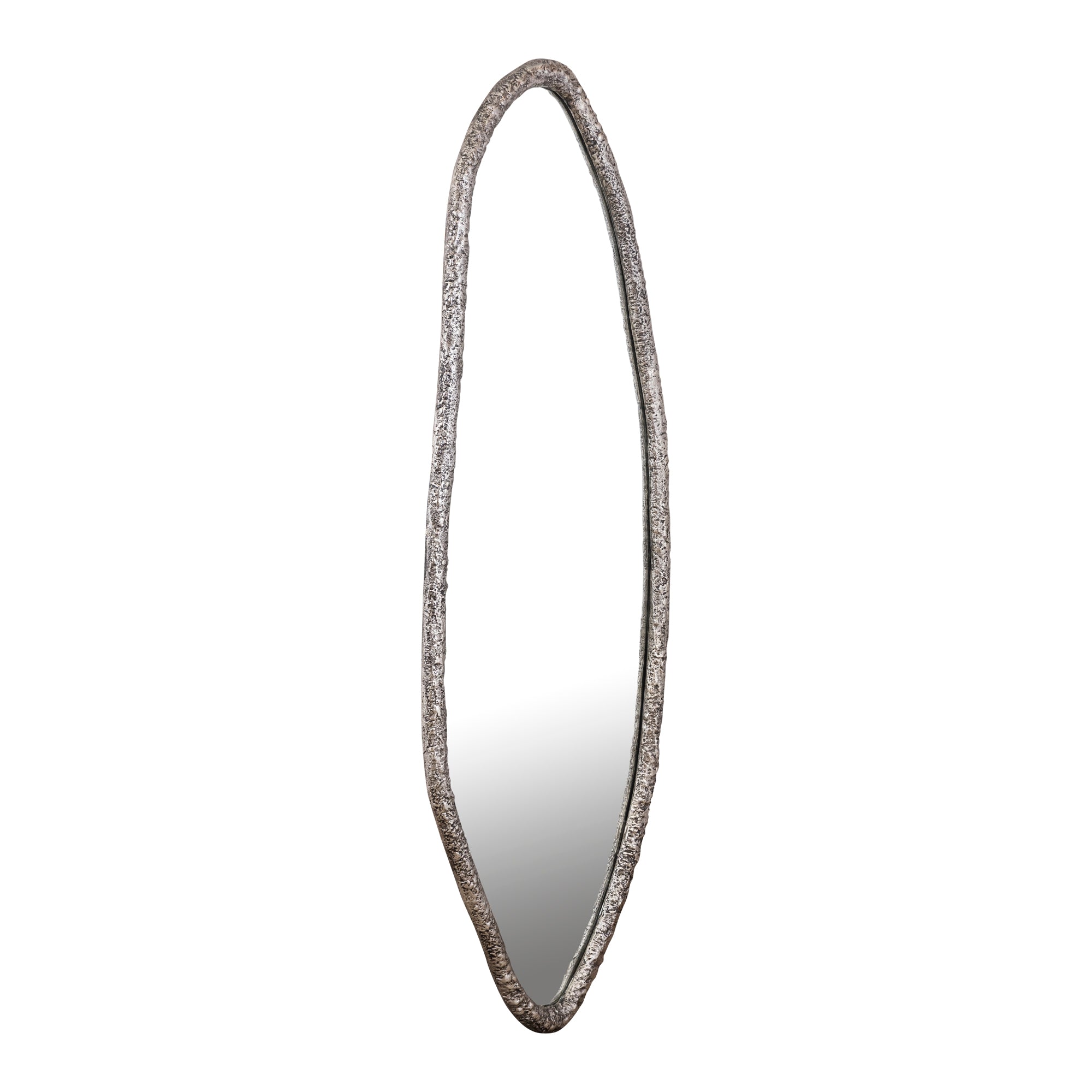 Paislie Nickel organic shaped mirror oval