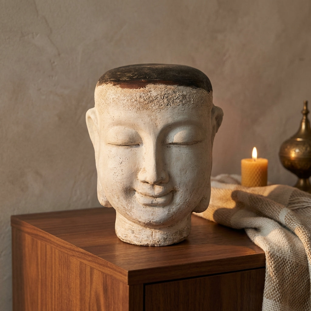 Makayla White buddha shaped GRC statue