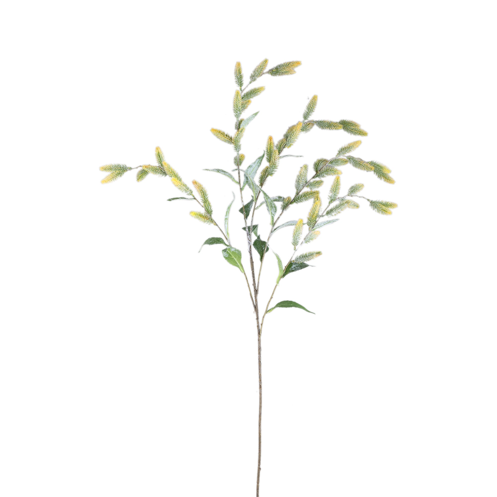 Dried Twig Yellow long thistle spray with leaves Jaune — Branche artificielle — Branche artificielle design premium | Häus