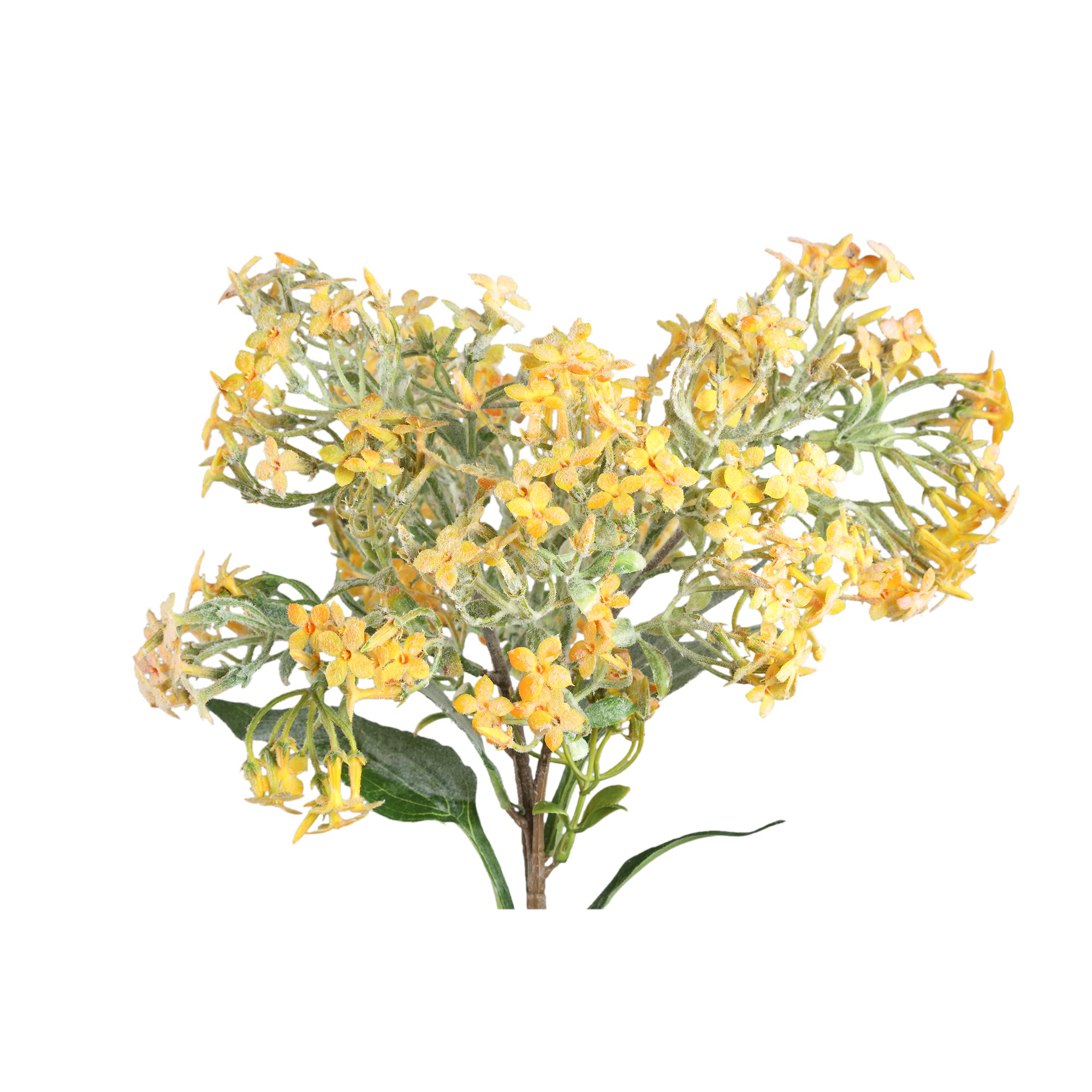 Dried Twig Yellow little flower spray with leaves Jaune — Branche artificielle — vue 2 | Häus
