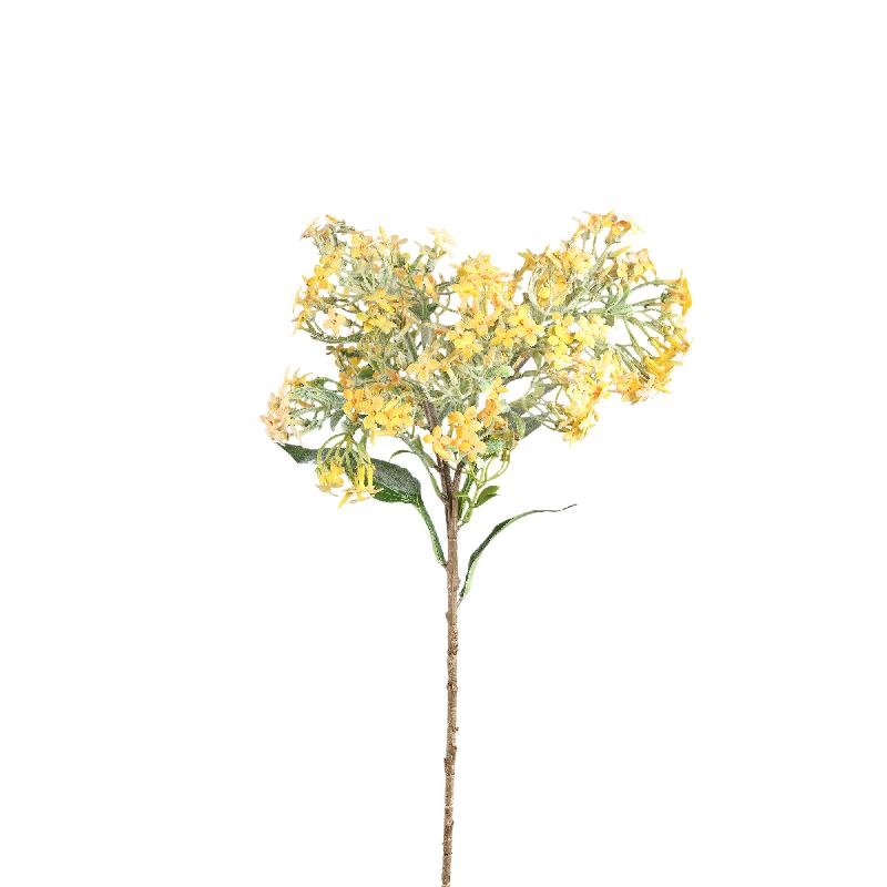 Dried Twig Yellow little flower spray with leaves Jaune — Branche artificielle — vue 3 | Häus