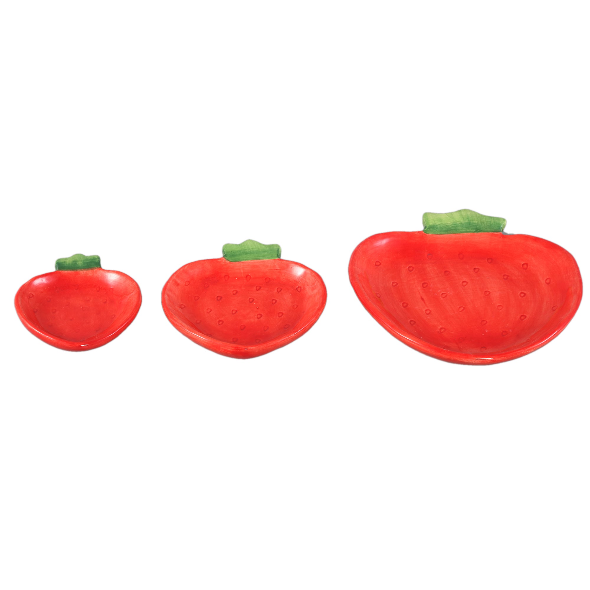 Fruity Red ceramic strawberry plate L