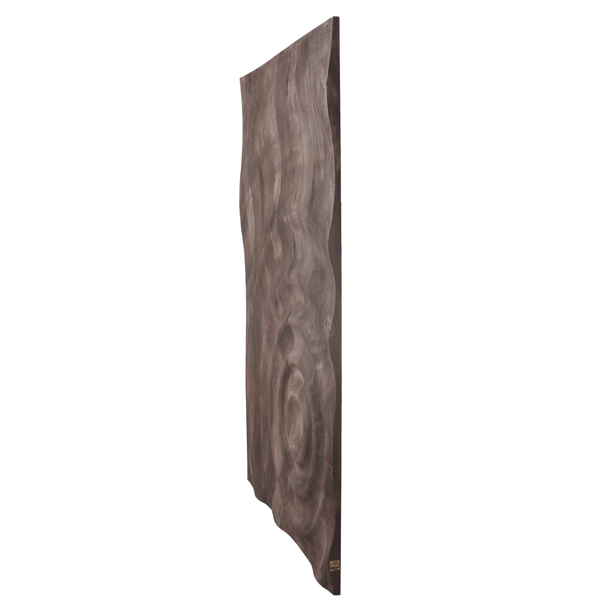 Mattin Brown mango wood circle wall panel rect