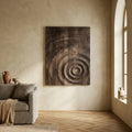 Panneau Mural Mattin — Marron Bois de Manguier Cercle Rectangulaire
