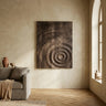 Mattin Brown mango wood circle wall panel rect