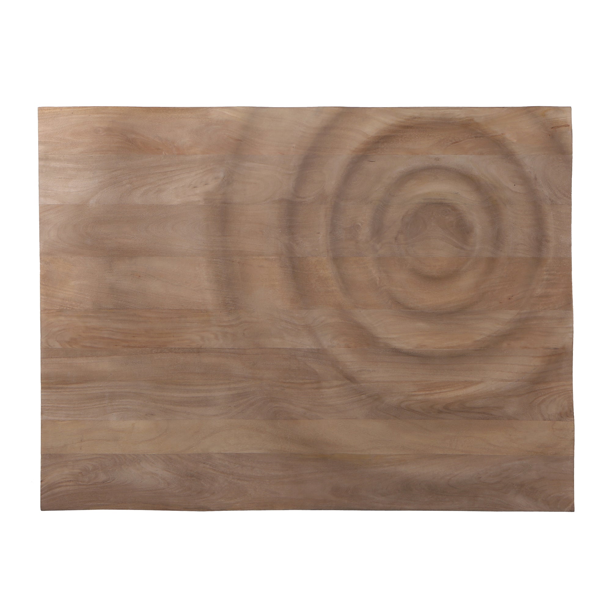 Mattin Natural mango wood circle wall panel rect