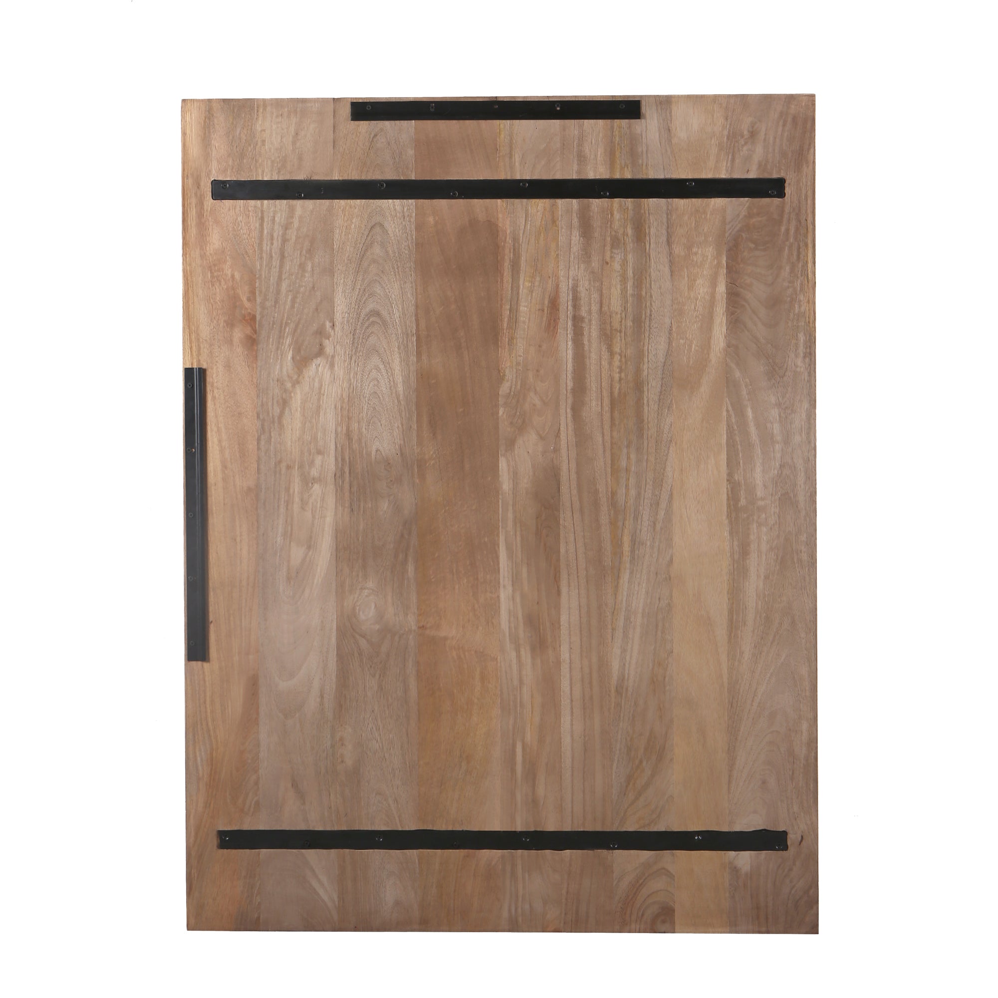 Mattin Natural mango wood circle wall panel rect