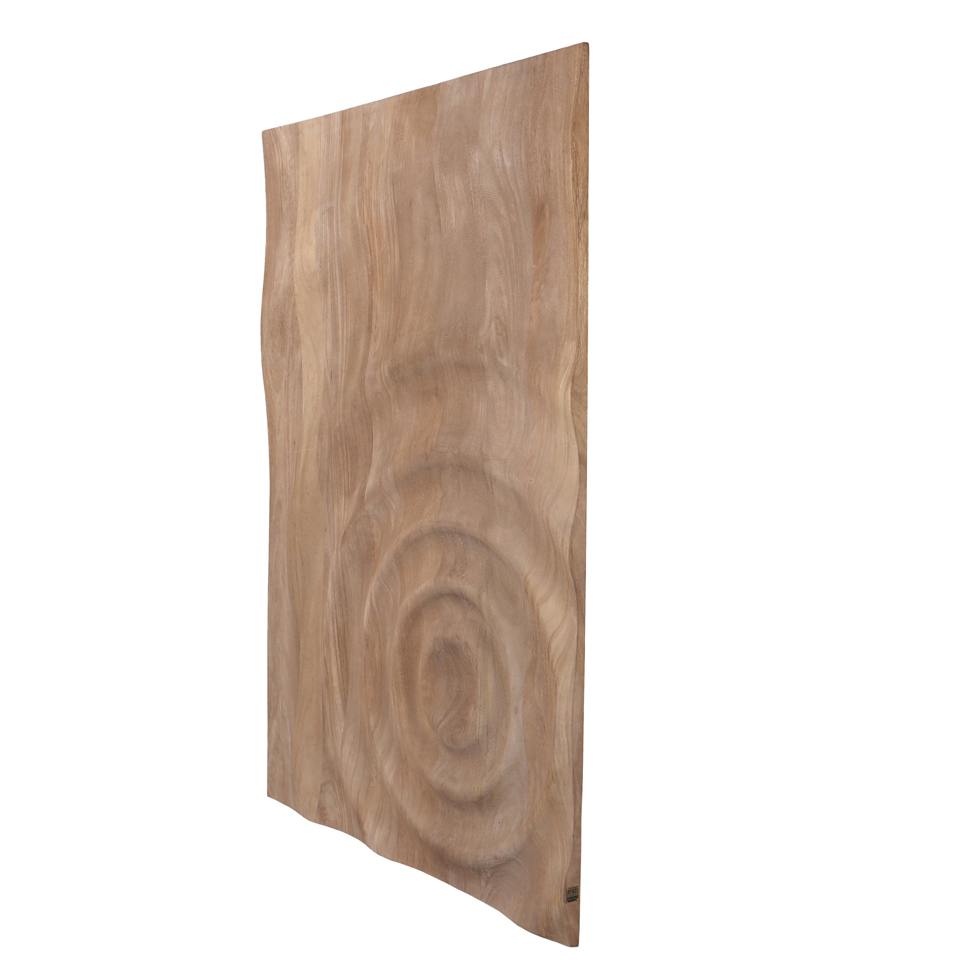 Mattin Natural mango wood circle wall panel rect