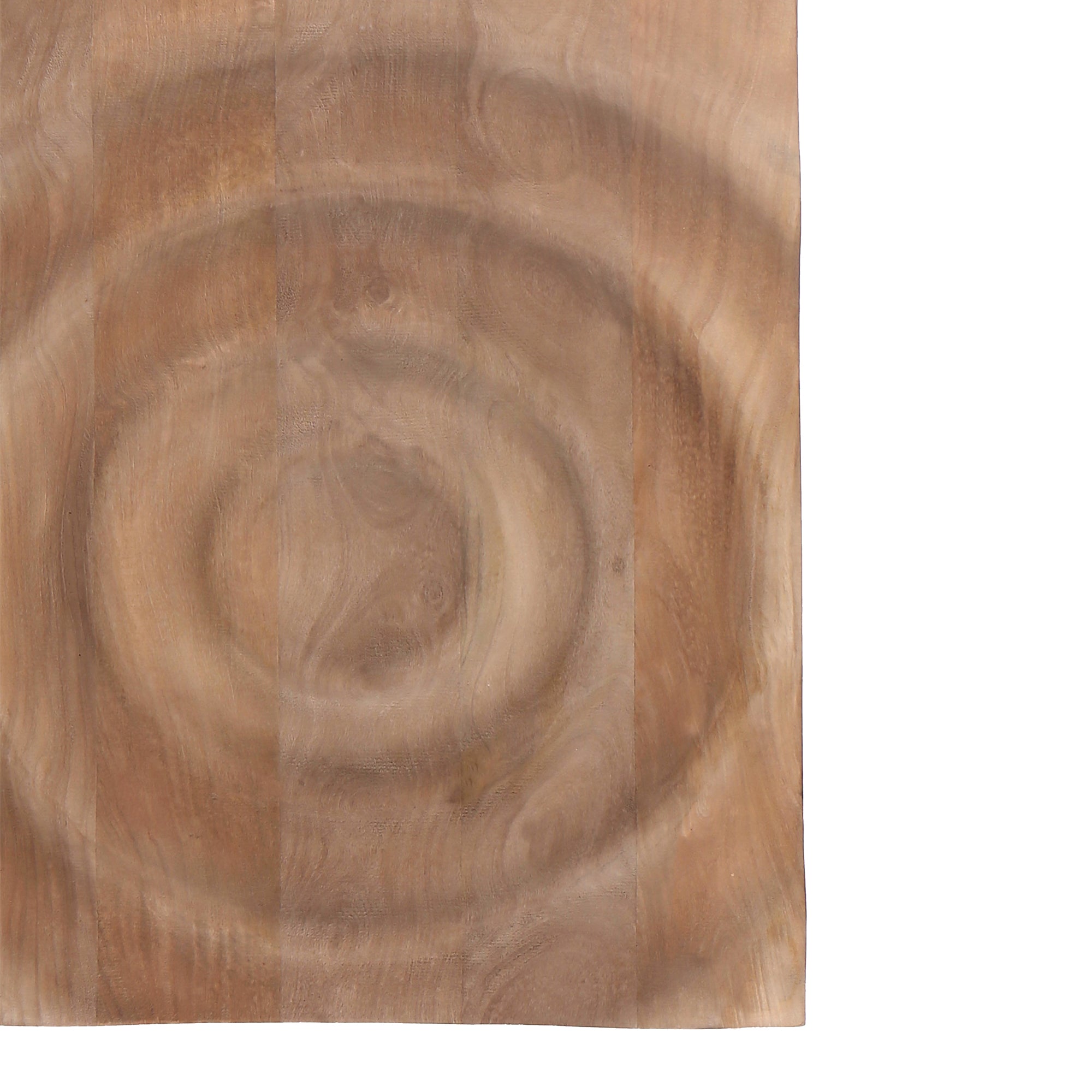 Mattin Natural mango wood circle wall panel rect