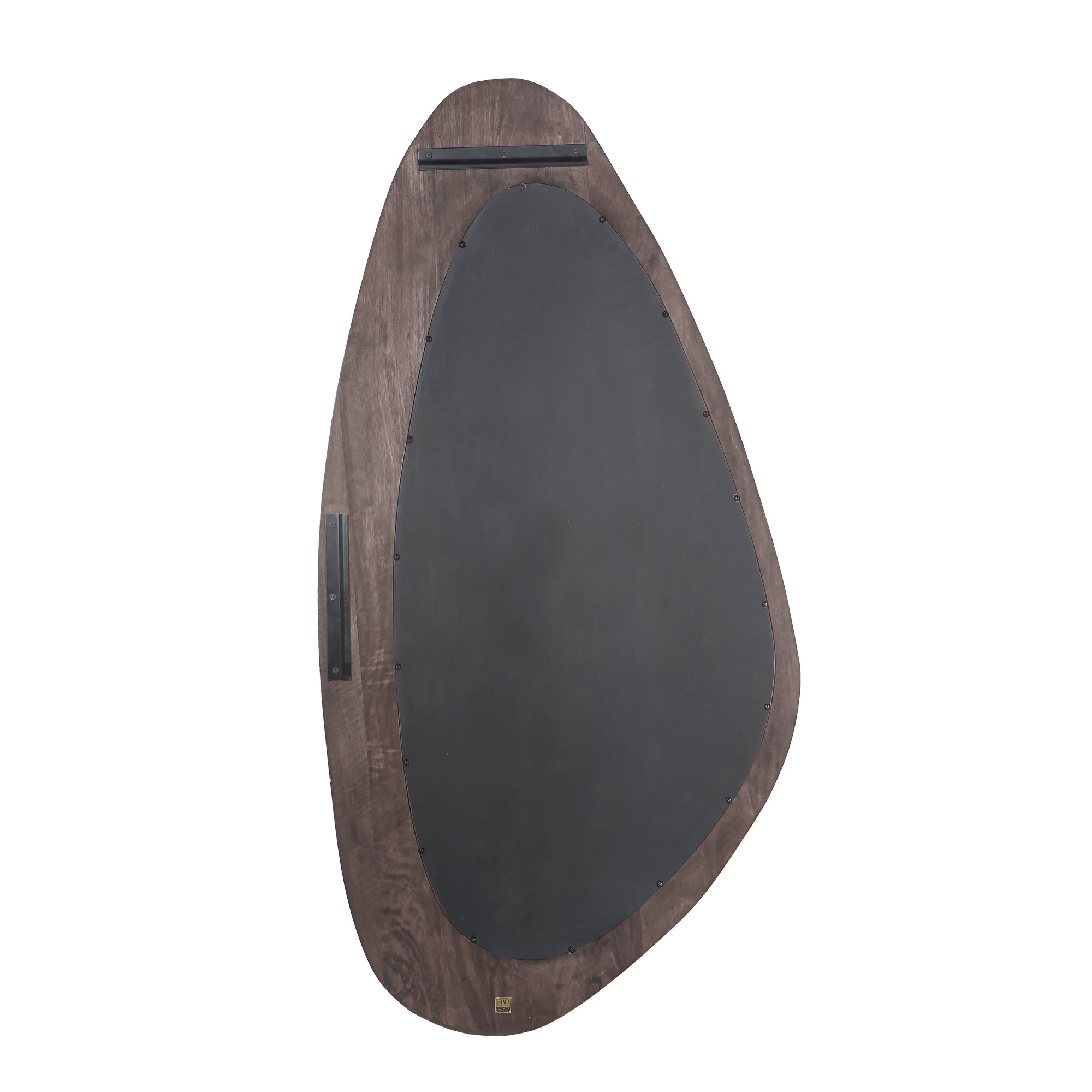 Santin Brown mango wood organic triangle mirror
